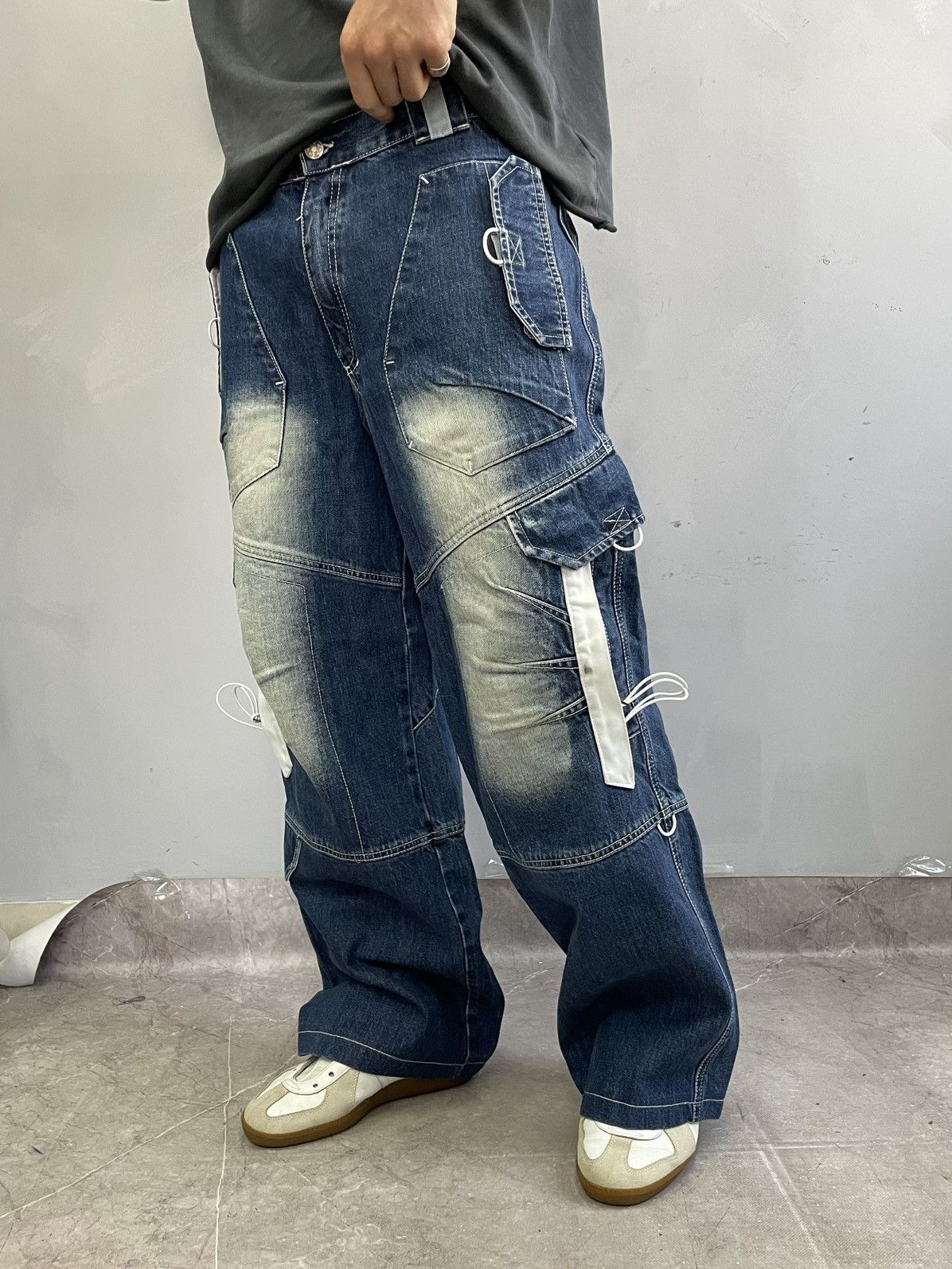 Tornado Mart Baggy distressed diesel style cargo jeans pants y2k Size US 34 / EU 50 - 3 Thumbnail