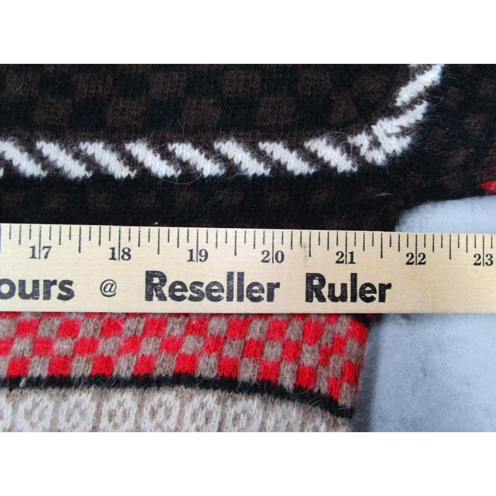 Vintage Vintage Valerie Stevens Women's Sweater Large Petite Knitted Turtleneck Wool Lambswool Red Geometric 90s Casual Size L / US 10 / IT 46 - 7 Thumbnail