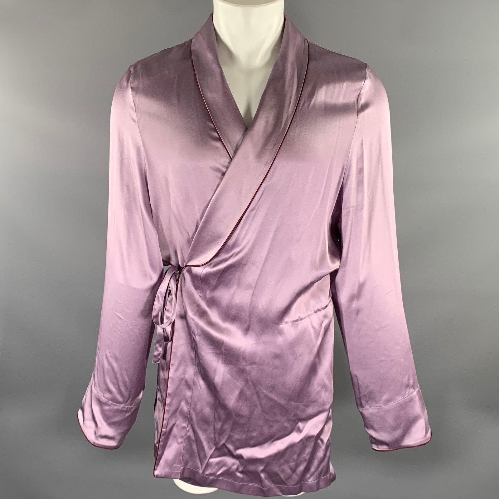 Ann Demeulemeester ANN DEMEULEMEESTER Size M Purple Violet Silk Robe Size 40 - 1 Thumbnail