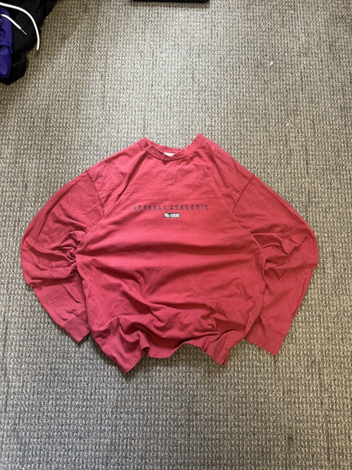 Russell Athletic Vintage Russell Athletic Red Long Sleeve Jersey Shirt Size US XL / EU 56 / 4 - 1 Thumbnail