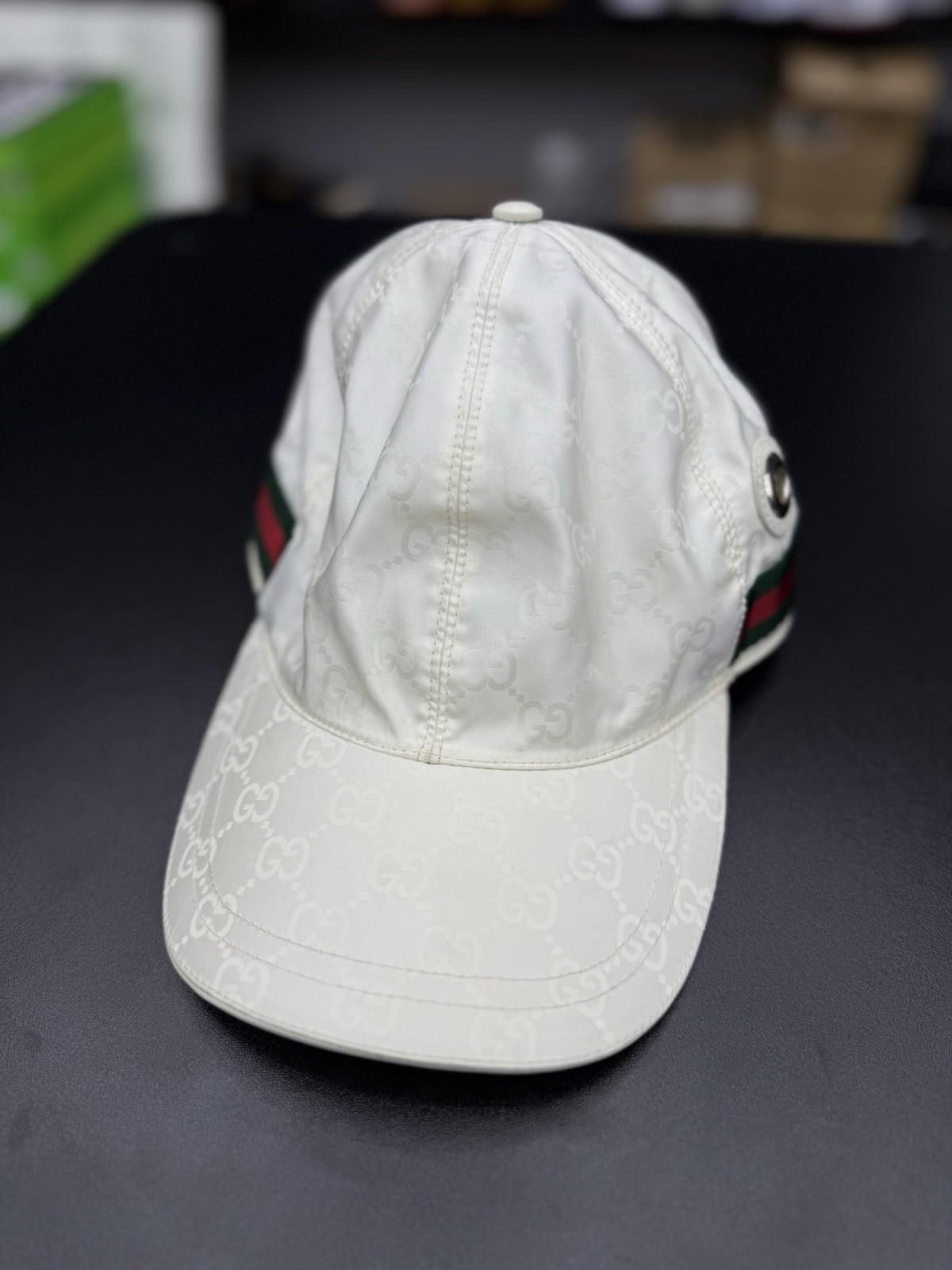 Gucci GUCCI Double G White Baseball Cap Nylon Luxurious Hat Size ONE SIZE - 2 Thumbnail