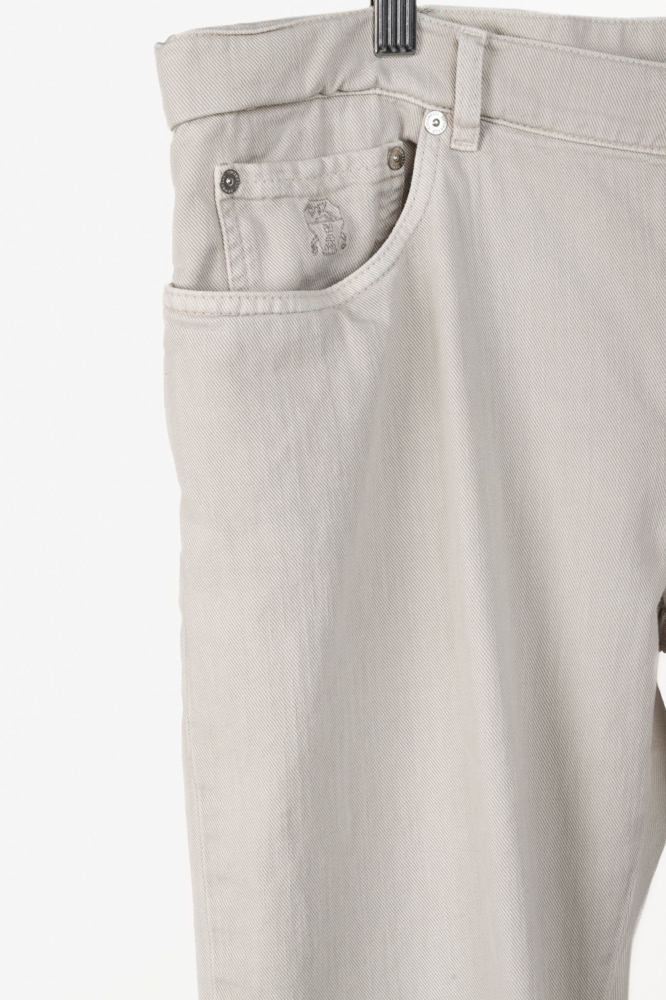 Brunello Cucinelli Brunello Cucinelli Men's Beige Slim-Fit Jeans Size US 42 / EU 58 - 4 Thumbnail