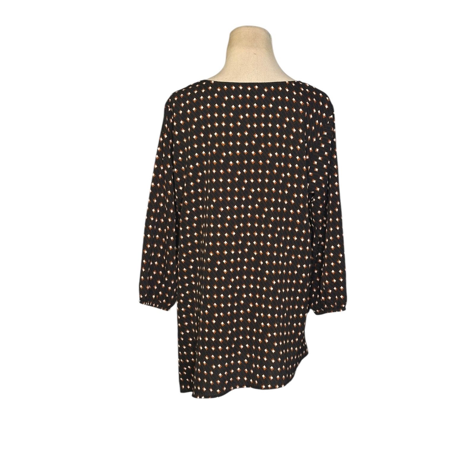 Apt. 9 APT. 9 Black brown layered asymmetric tunic blouse size L Size L / US 10 / IT 46 - 8 Thumbnail