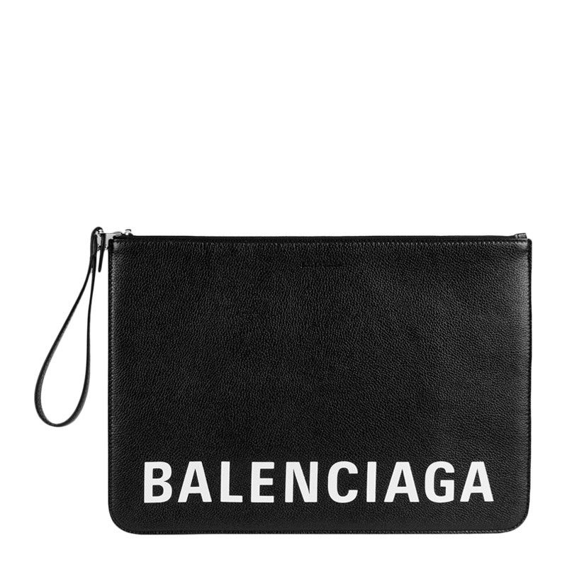 Balenciaga o1mt1gz0724 Size: OS / Cash Medium Pouch Handle in Black Size ONE SIZE - 1 Thumbnail