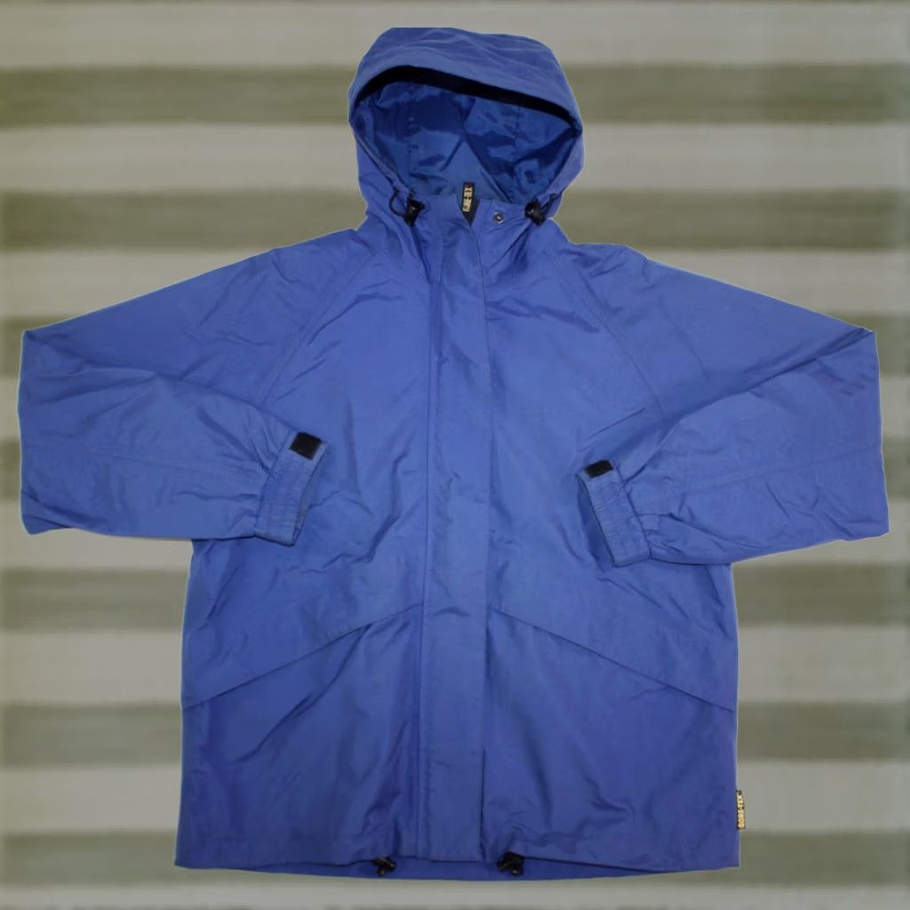 Vintage Cabela's Jacket Men's S Gore Tek Shell Rain Windbreaker Hooded Blue Size US 29 - 1 Thumbnail