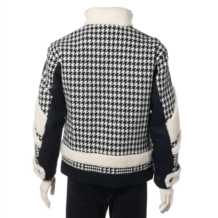 PHENOMENON Houndstooth Wool Jacket White x Black Size US M / EU 48-50 / 2 - 2 Thumbnail