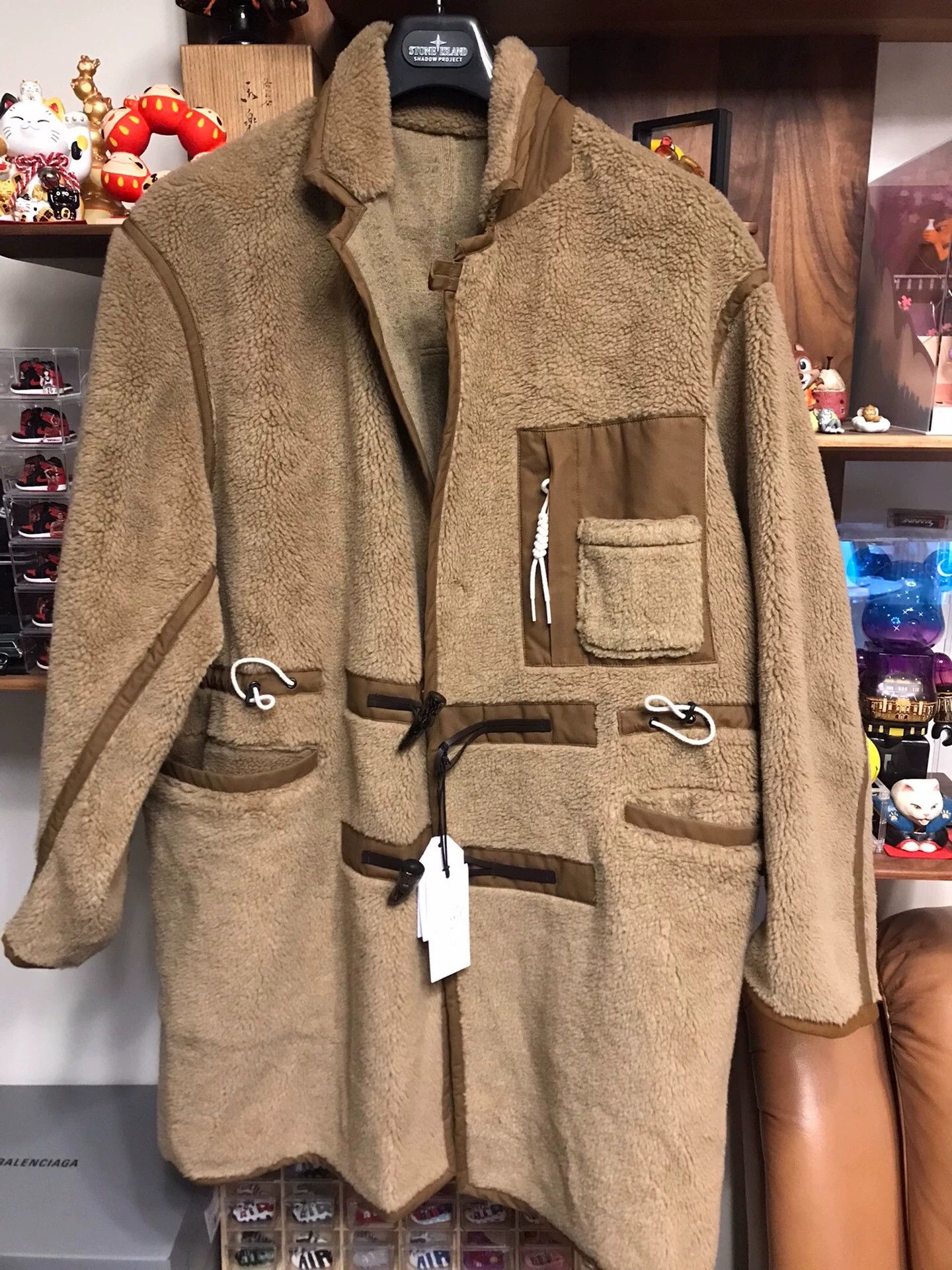 F/CE Japanese Fleece Multi-pocket Long Wool Outdoor Coat L