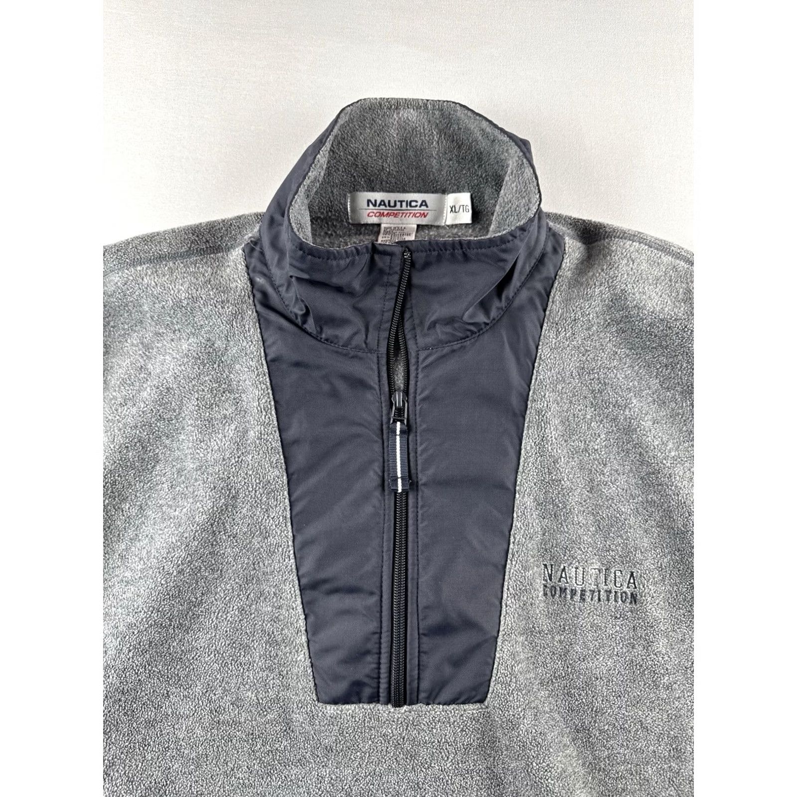 Nautica VINTAGE Nautica Competition Pullover Sweatshirt NauTech Fleece Quarter Zip USA Made Gray XL Mens Size US XL / EU 56 / 4 - 7 Thumbnail