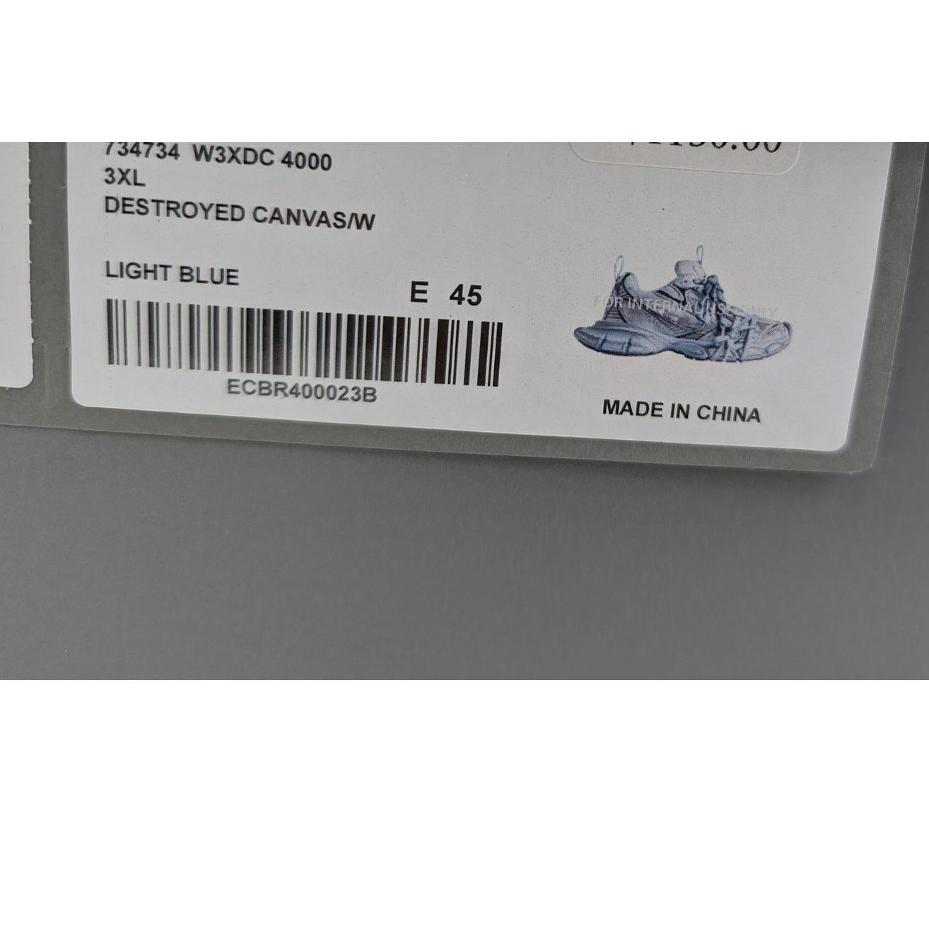 Balenciaga o1rshd1 3xl Destroyed Canvas Sneakers in Light Blue 45 Size US 12 / EU 45 - 16 Thumbnail