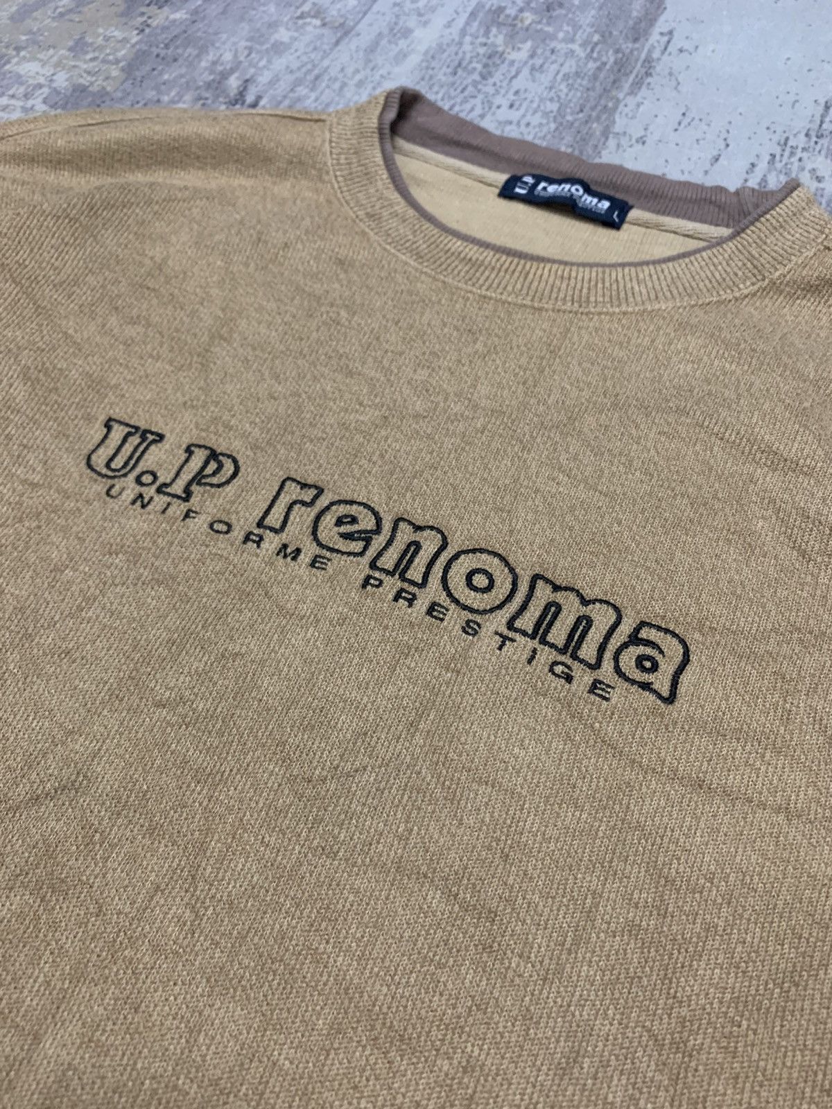 Japanese Brand Vintage 90s U.P. Renoma Uniforme Prestige Sweatshirt Tan M Size US L / EU 52-54 / 3 - 2 Thumbnail