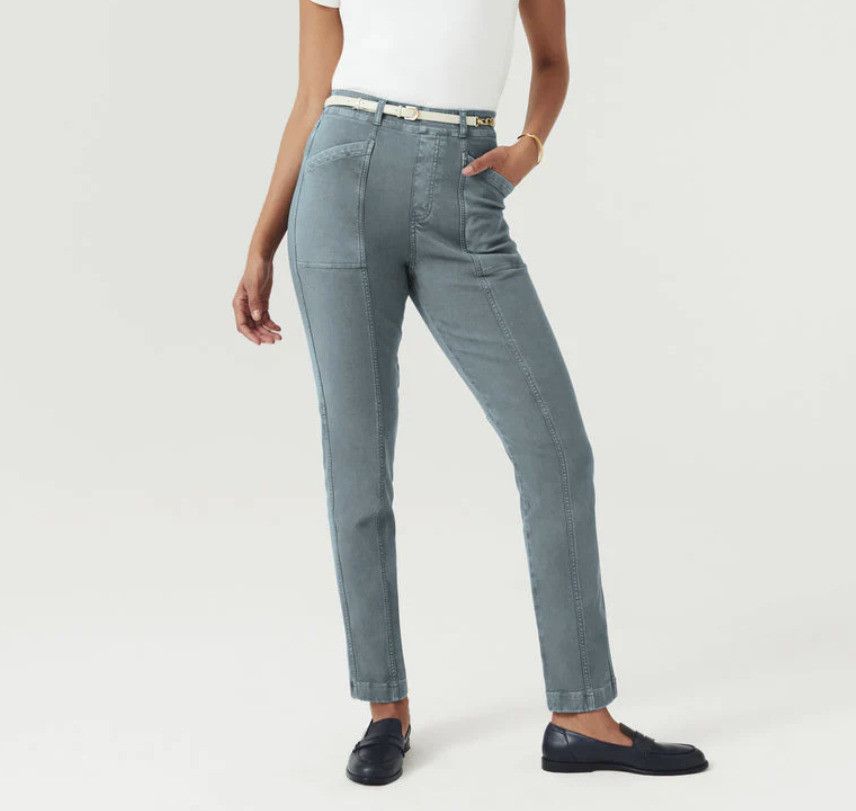 Spanx Spanx 20399R Twill Straight Leg Pant Hazy Blue Grey ( S ) Size 28" / US 6 / IT 42 - 1 Thumbnail