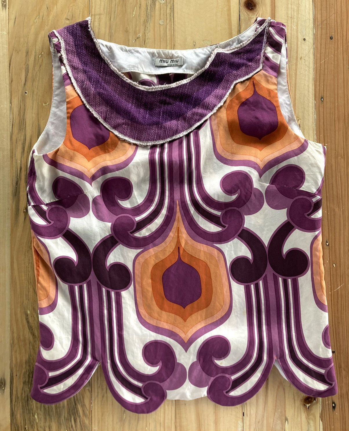 image of 2005 Miu Miu Babydoll Silk Top, Women's (Size XS)