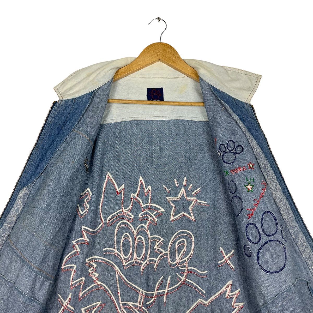 Japanese Brand × Jean Charles De Castelbajac × Vintage 💥JAPAN OH KAMIEDA CARTOON EMBROIDERY DENIM Size US L / EU 52-54 / 3 - 12 Thumbnail