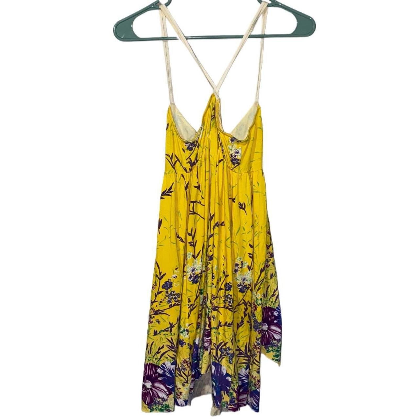 Free People Free People Women's Yellow and Pink Dress Size XS / US 0-2 / IT 36-38 - 2 Thumbnail