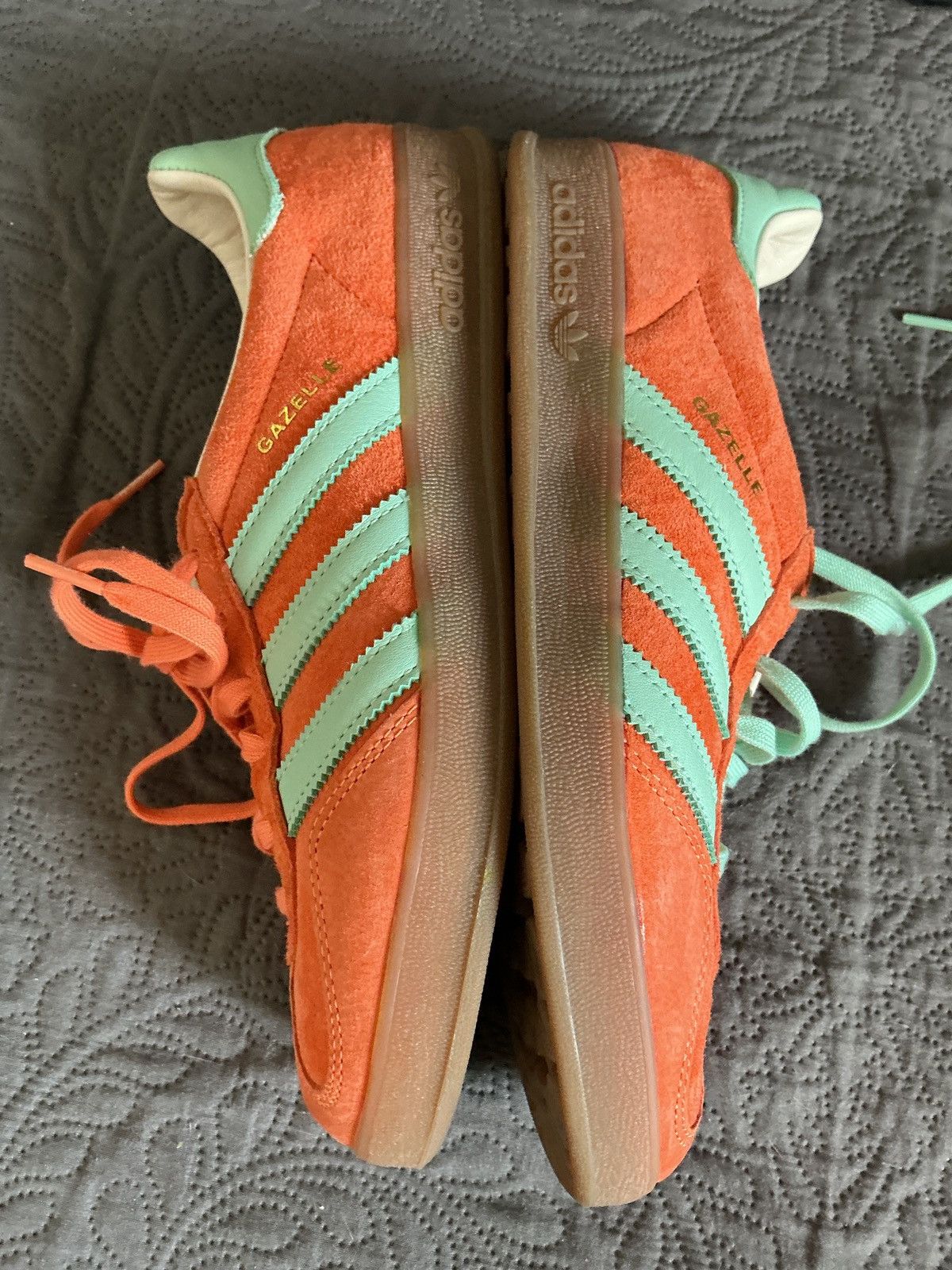 Adidas Adidas Gazelle Orange / Clear Mint (Turquoise) — New Size US 7 / IT 37 - 16 Thumbnail