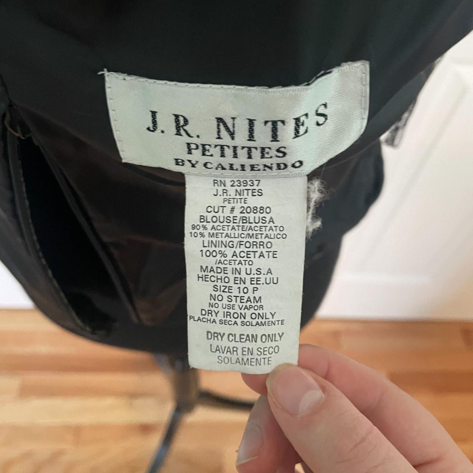 Vintage VTG J.R. Nites Petites by Caliendo Floral Top Metallic/Black Size L / US 10 / IT 46 - 4 Thumbnail