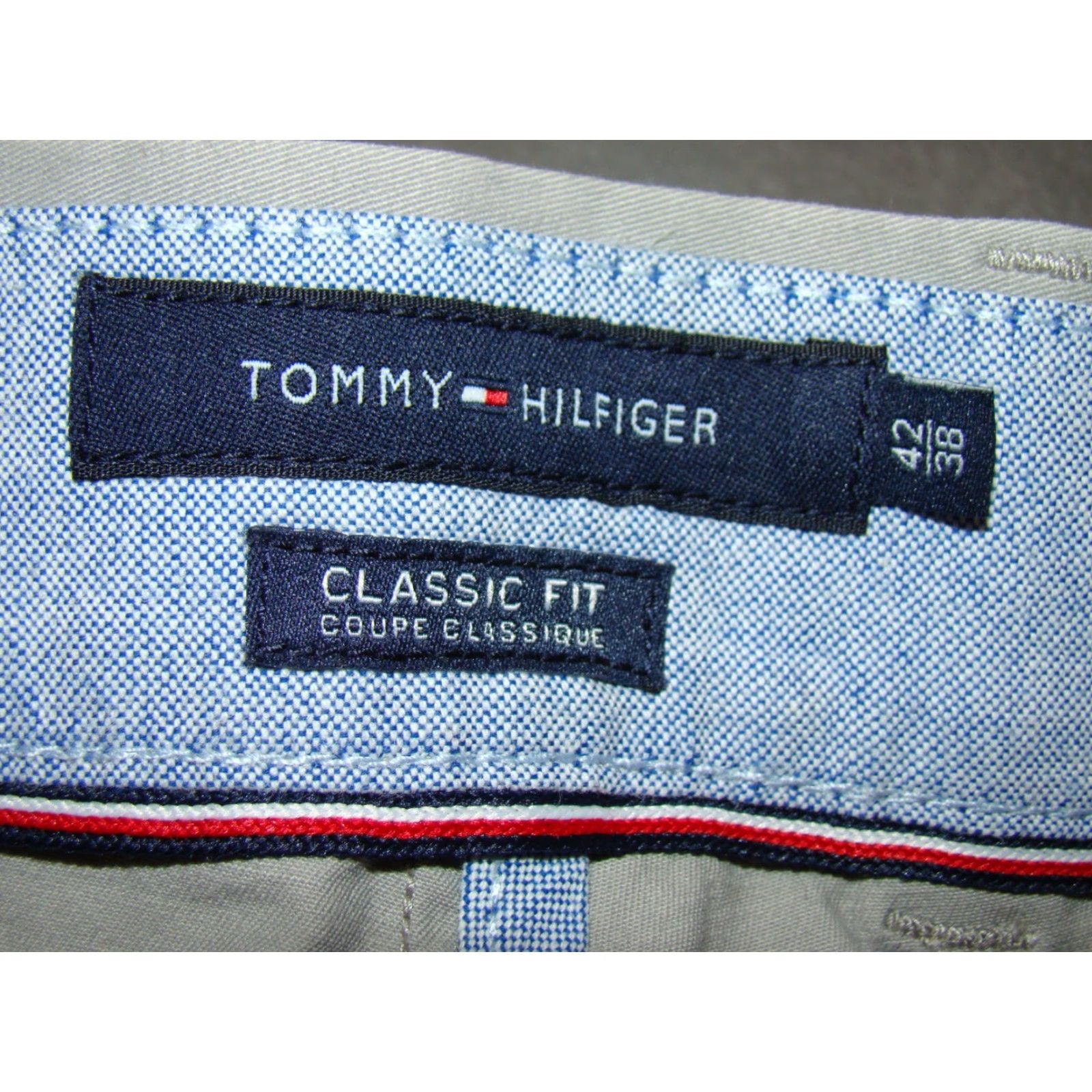 Tommy Hilfiger Tommy Hilfiger Classic Fit Mens Pants Chino 42x38 Gray Straight Leg Cotton Flat Front Classic Mens Size US 42 / EU 58 - 4 Thumbnail