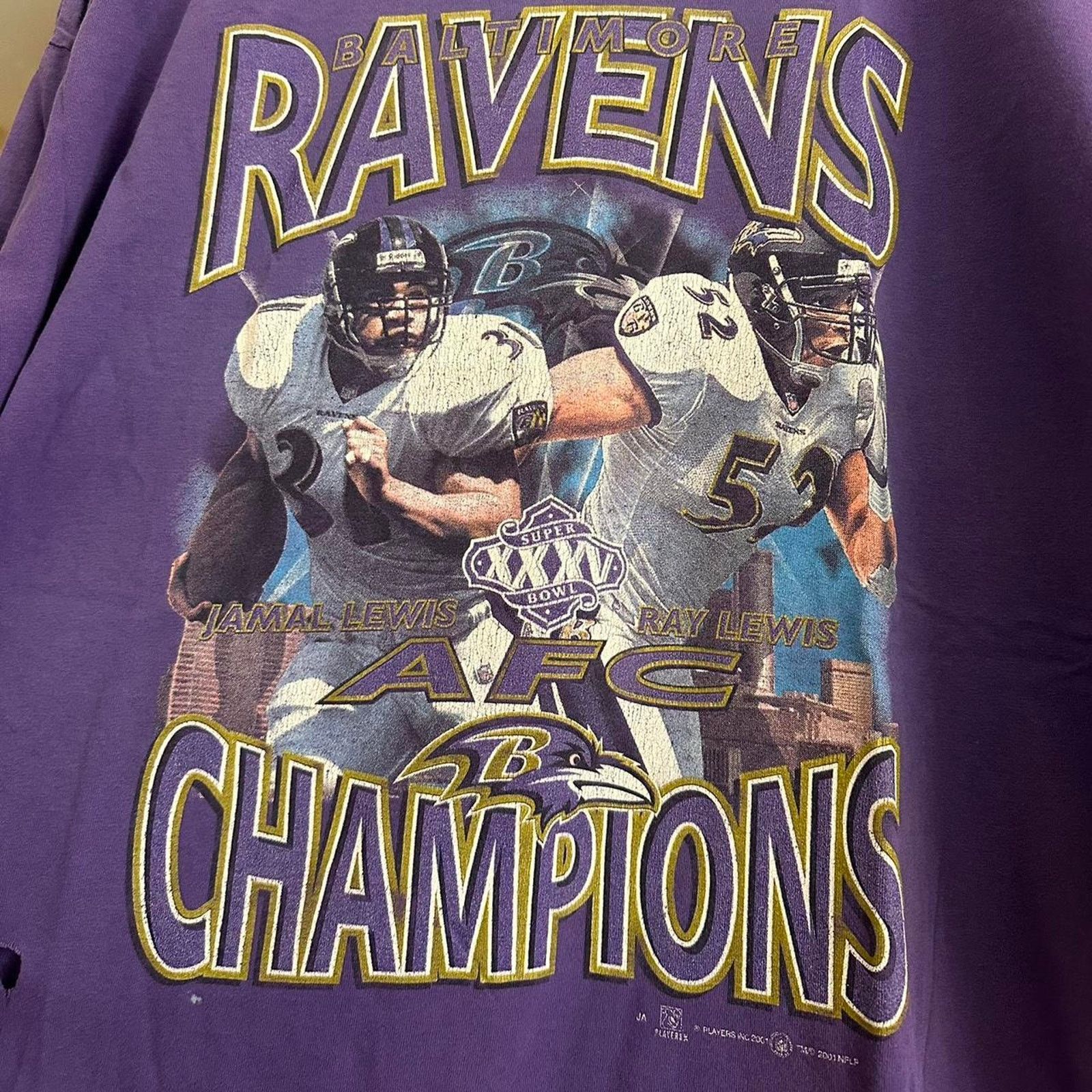 NFL × Vintage Vintage Baltimore Ravens Ray Lewis Shirt Size US XXL / EU 58 / 5 - 4 Thumbnail