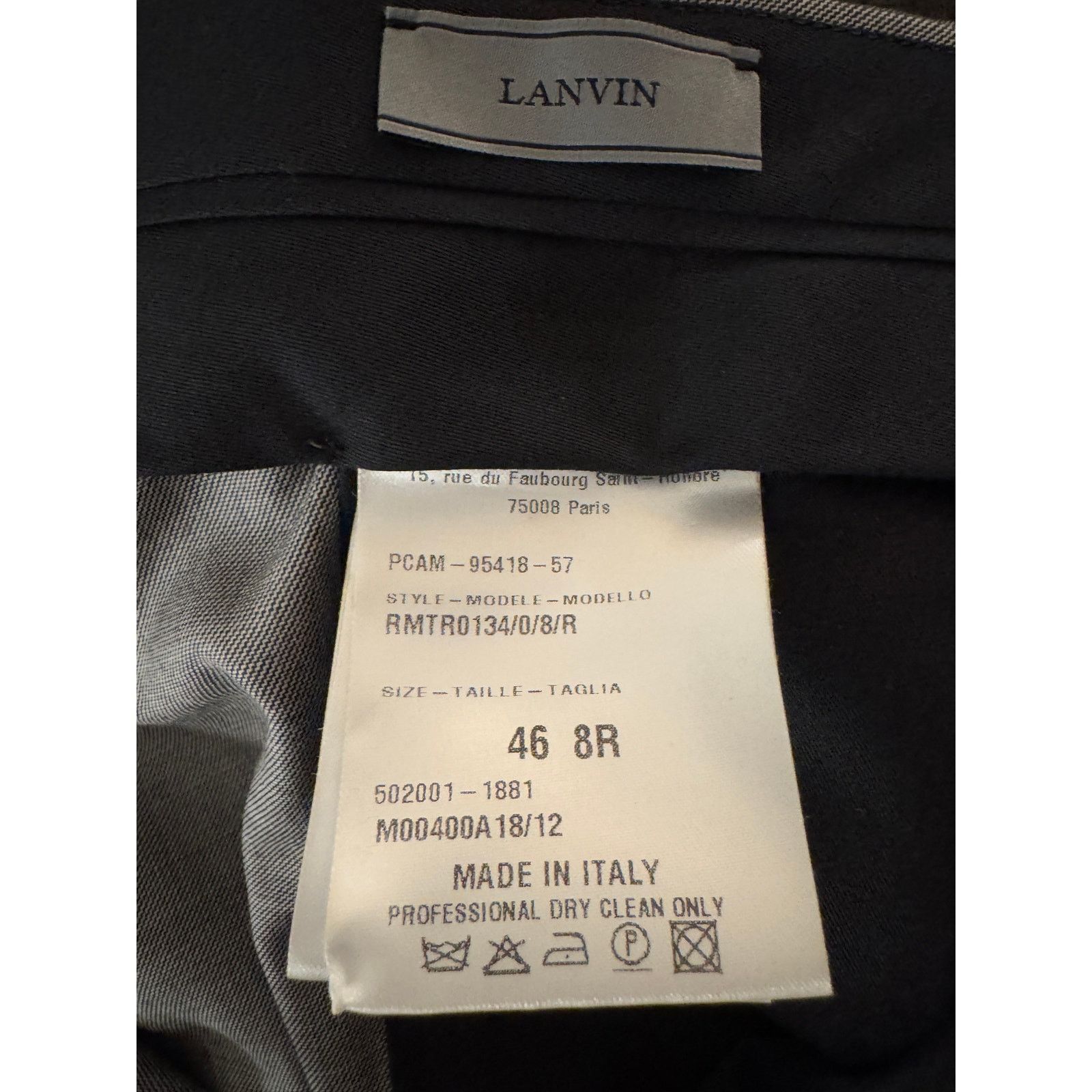 Lanvin Lanvin Men's Grey Full Suit Size 46R - 5 Thumbnail