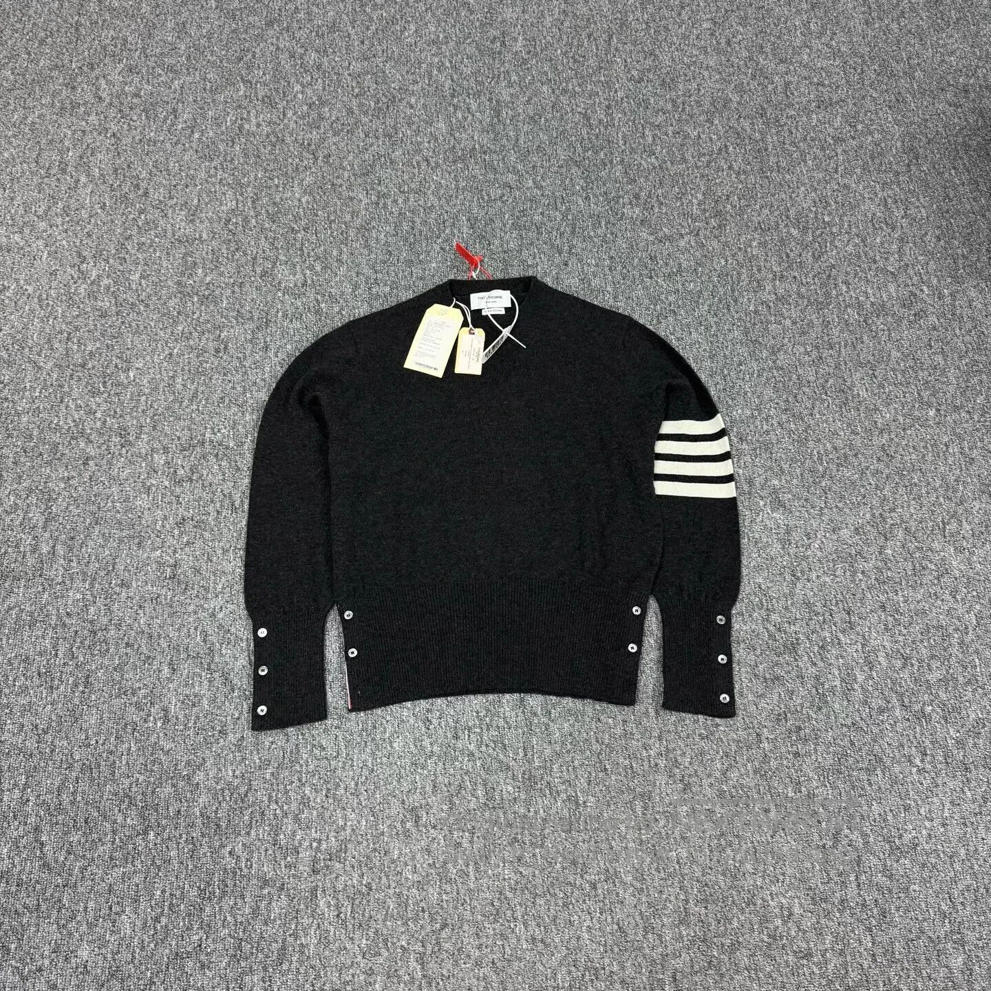 Thom Browne Thom Browne Four stripes; wool knit sweater| Size US L / EU 52-54 / 3 - 1 Thumbnail