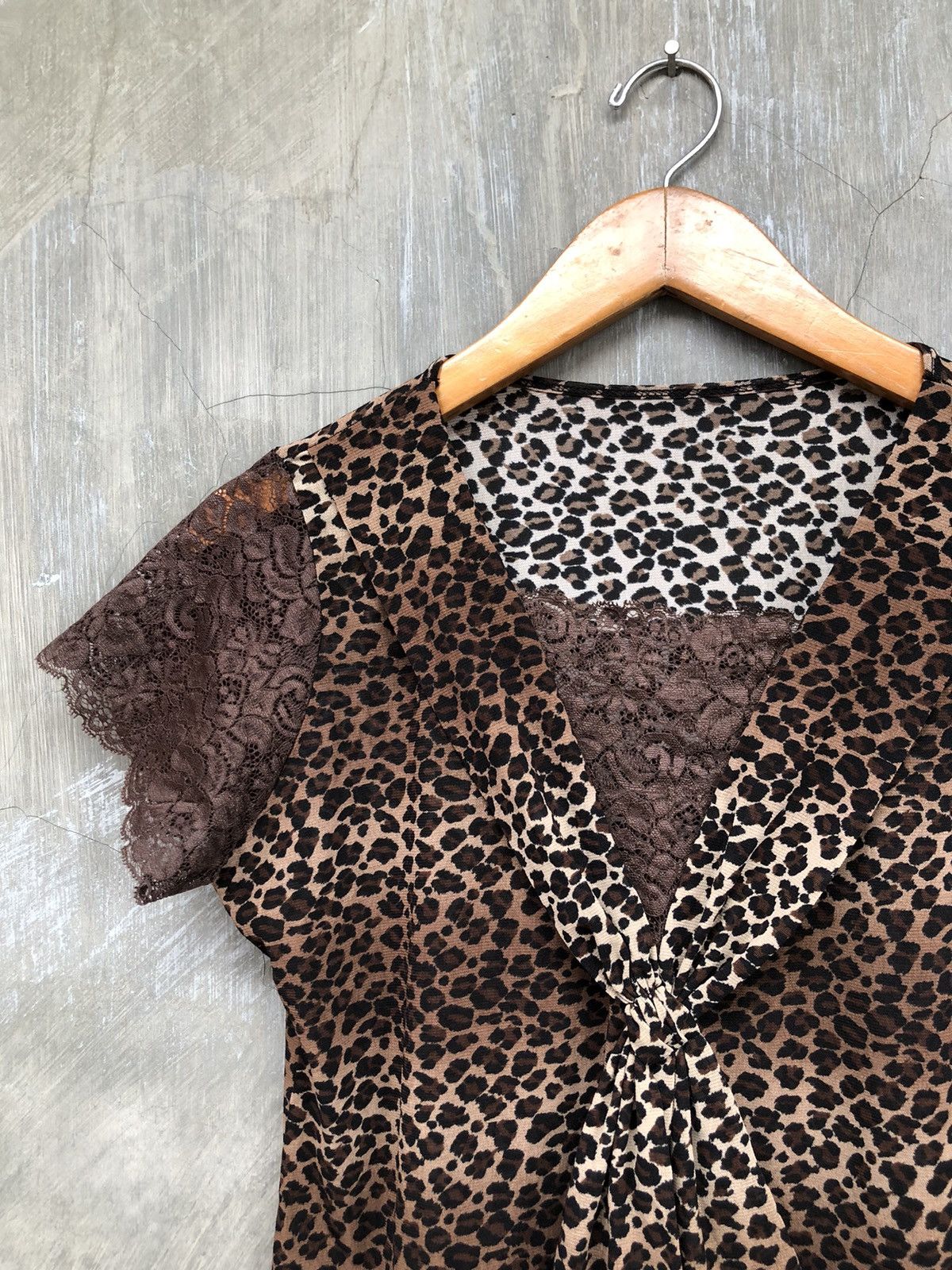 Japanese Brand Y2K Leopard Pattern Blouse Tops Women Size M / US 6-8 / IT 42-44 - 5 Thumbnail