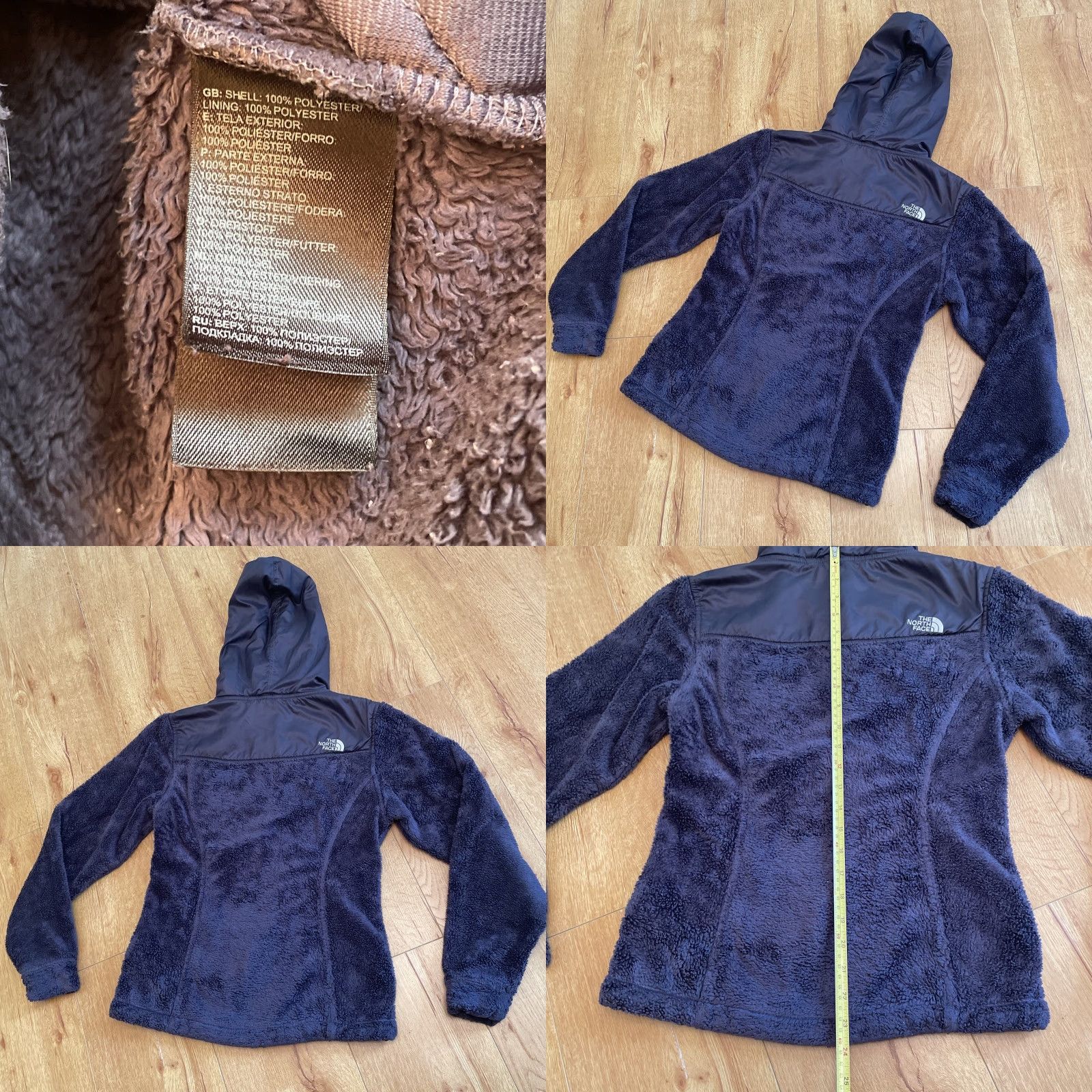 The North Face VINTAGE The NORTH FACE Oso Hooded Jacket XS Dark Grey Furry Raschel Fleece Full Zip Womenhood? Size XS / US 0-2 / IT 36-38 - 9 Thumbnail