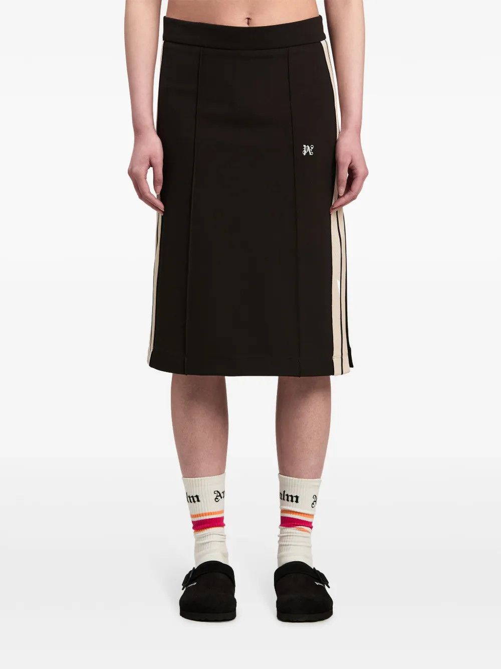 Palm Angels o1y1125 Midi Skirt in Black Size 25" / US 0 / IT 36 - 2 Thumbnail