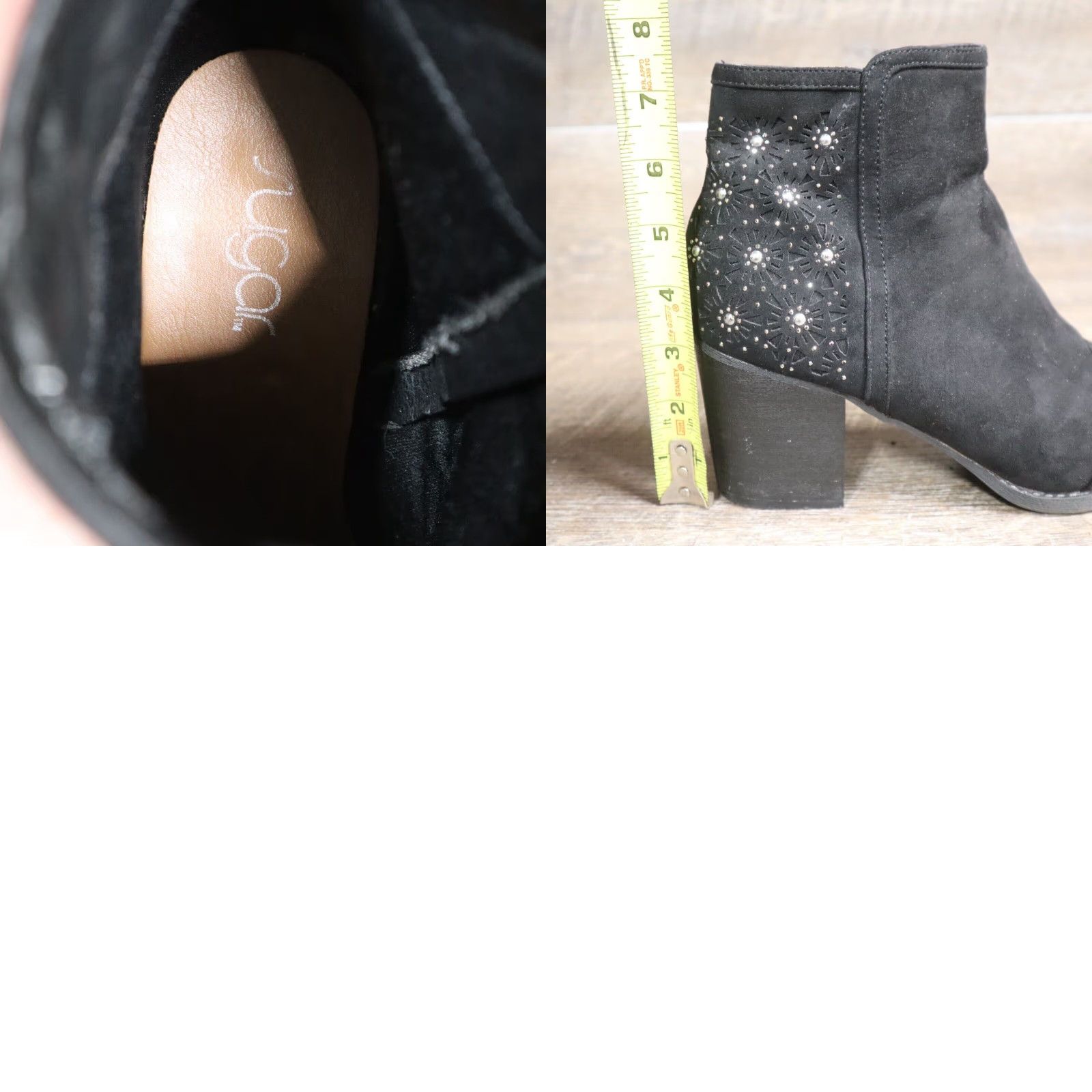 Sugar Sugar Western Bootie Heel, Black Suede, Women's Size 10, Riding Equestrian Boots Size US 10 / IT 40 - 8 Thumbnail