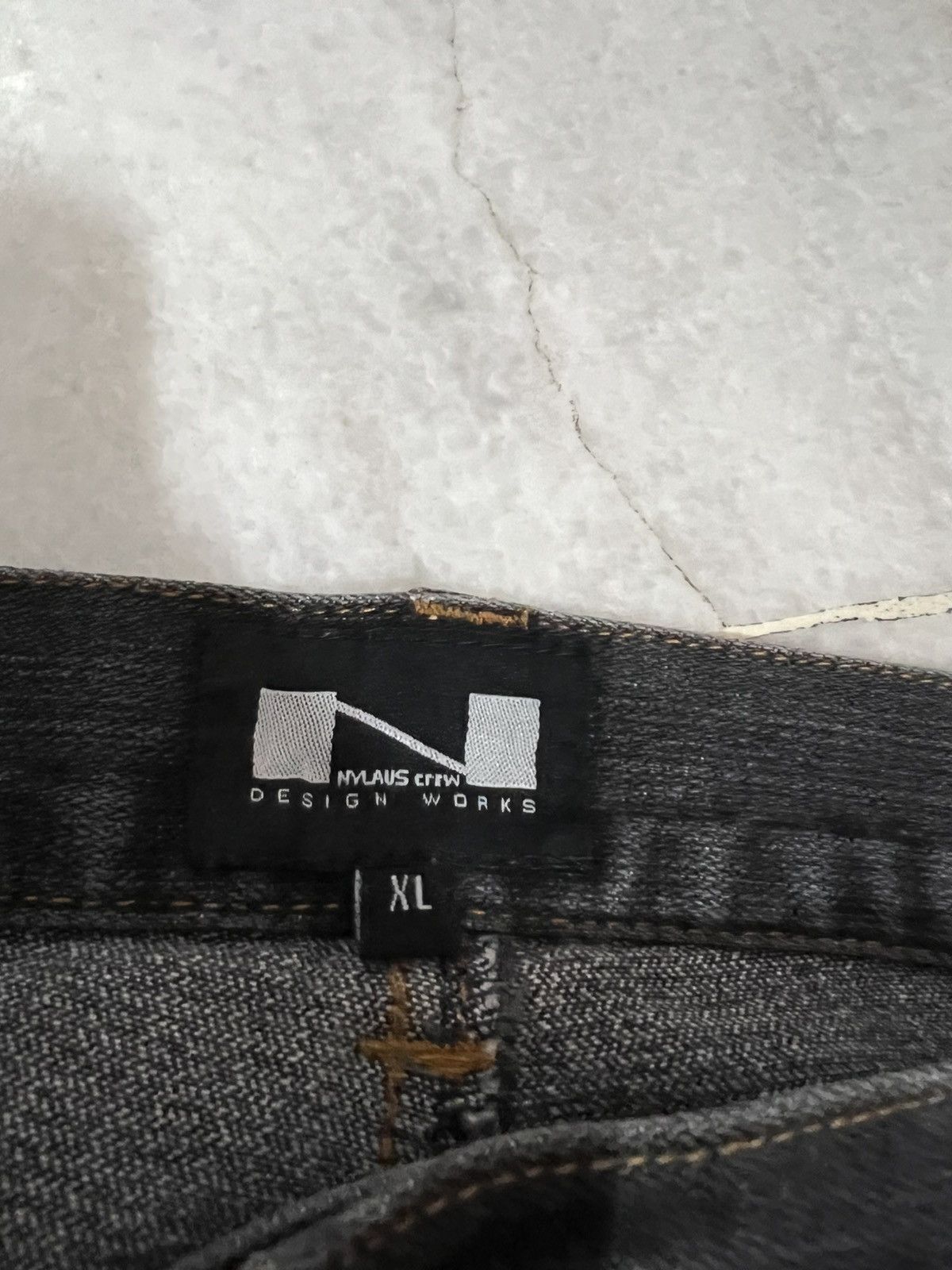 Japanese Brand 💥Double Waist💥90’s Nylaus Twist Leg distress Faded Jean Size US 33 - 22 Thumbnail