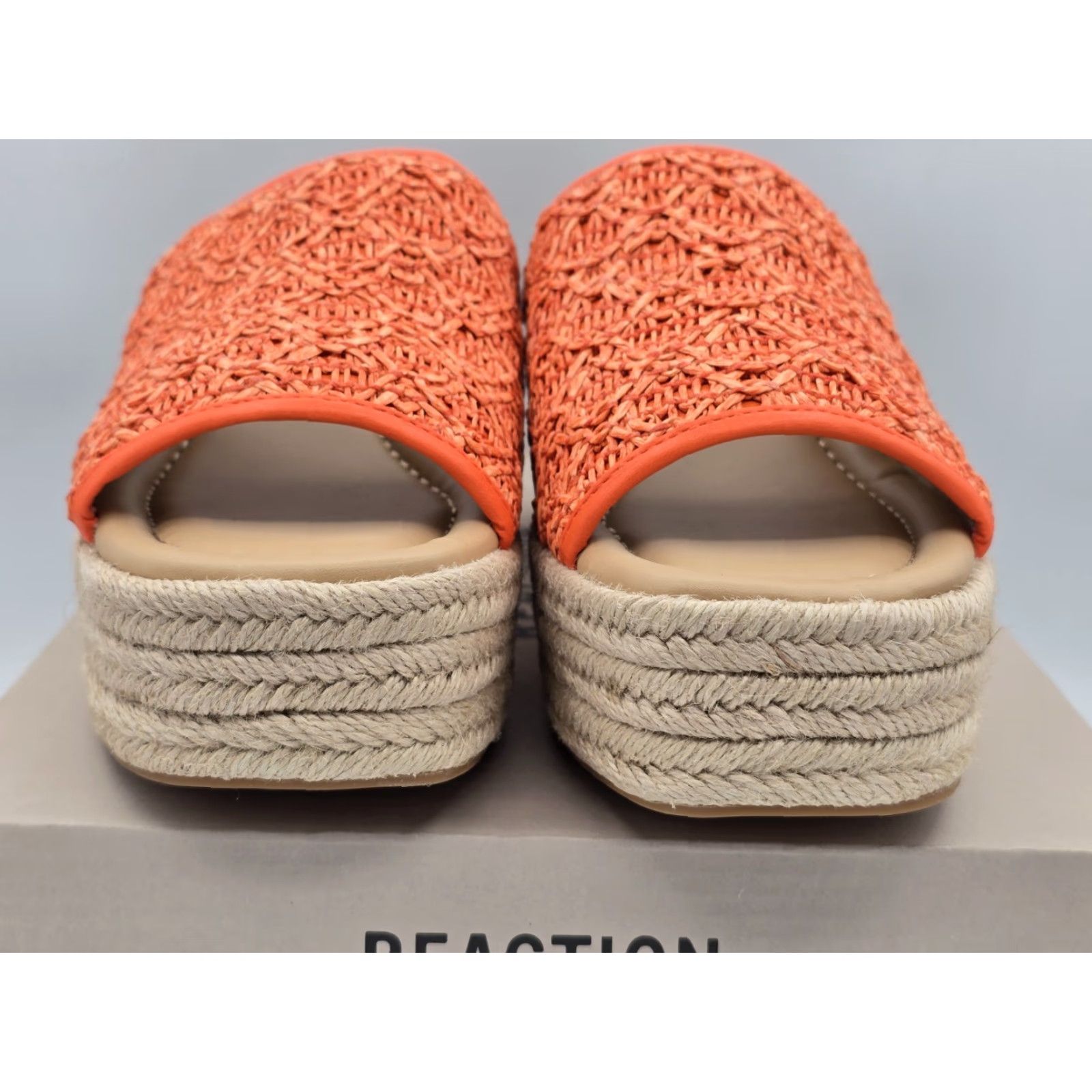 Kenneth Cole KENNETH COLE REACTION Women's Elissa Sandal Orange Raffia Sz 7 M - NIB - Heels - 7 - Orange - Womens - Raffia Size US 7 / IT 37 - 3 Thumbnail