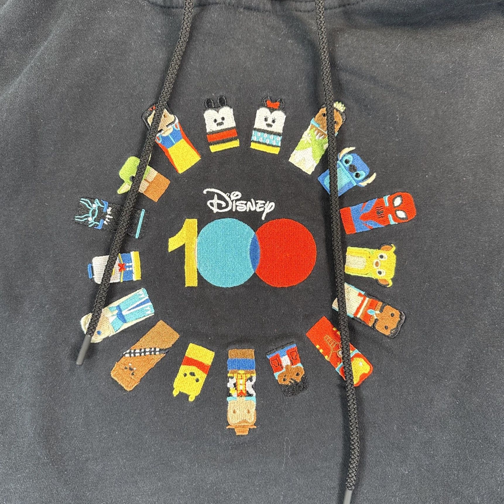 Disney Disney Hoodie Womens L Black Disney 100 Character Graphic Fleece Pullover Size L / US 10 / IT 46 - 3 Thumbnail