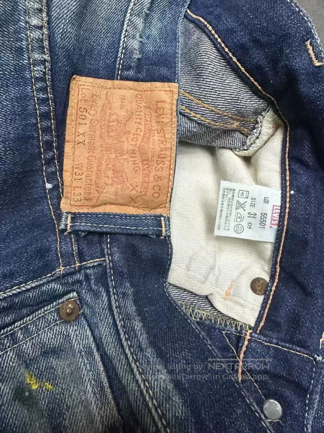Levi's Vintage Clothing Levi's LVC 55501-0061 Patch Jeans. Size US 39 - 3 Thumbnail