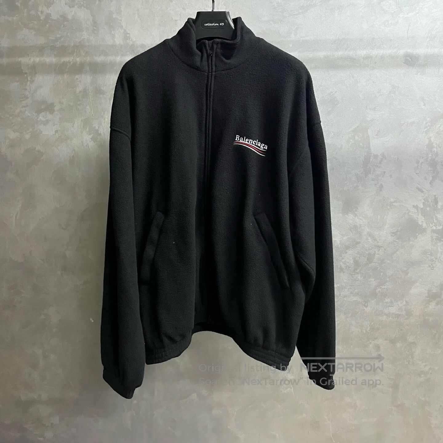 Balenciaga Balenciaga Black logo-printed long-sleeved zipper jacket| Size US L / EU 52-54 / 3 - 1 Thumbnail