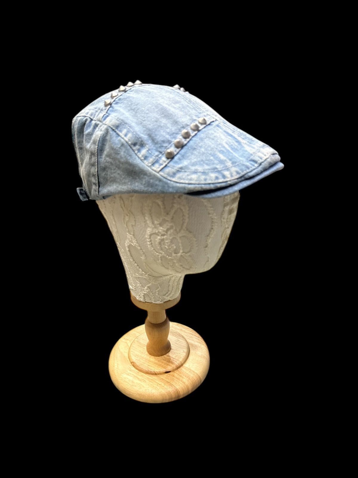 Japanese Brand CAPRICORN DENIM PATCHWORK STUDDED FLAT HAT Size ONE SIZE - 1 Thumbnail
