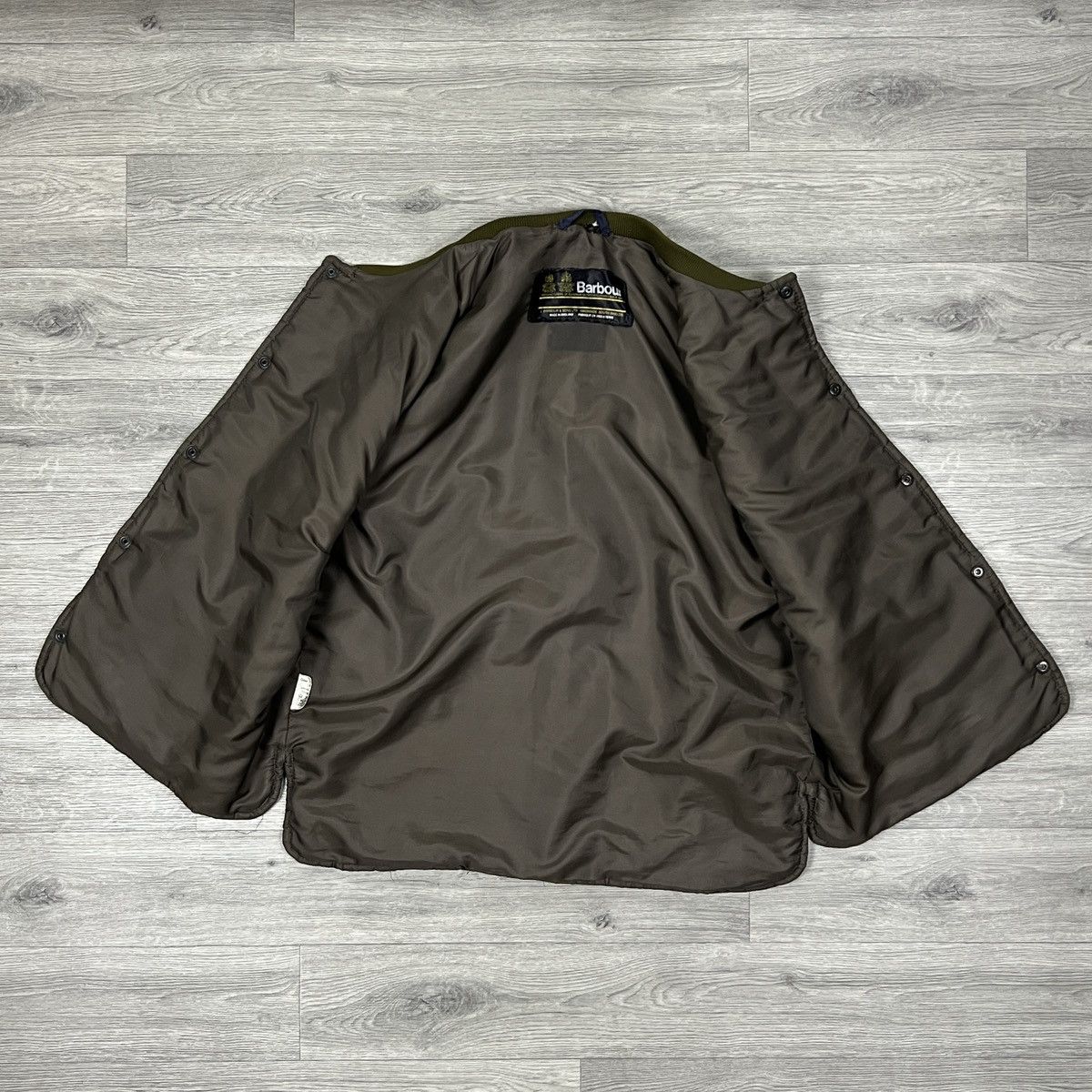 Barbour Vintage 80s Barbour Quilted Vest Olive Green Two Crests Size US L / EU 52-54 / 3 - 7 Thumbnail