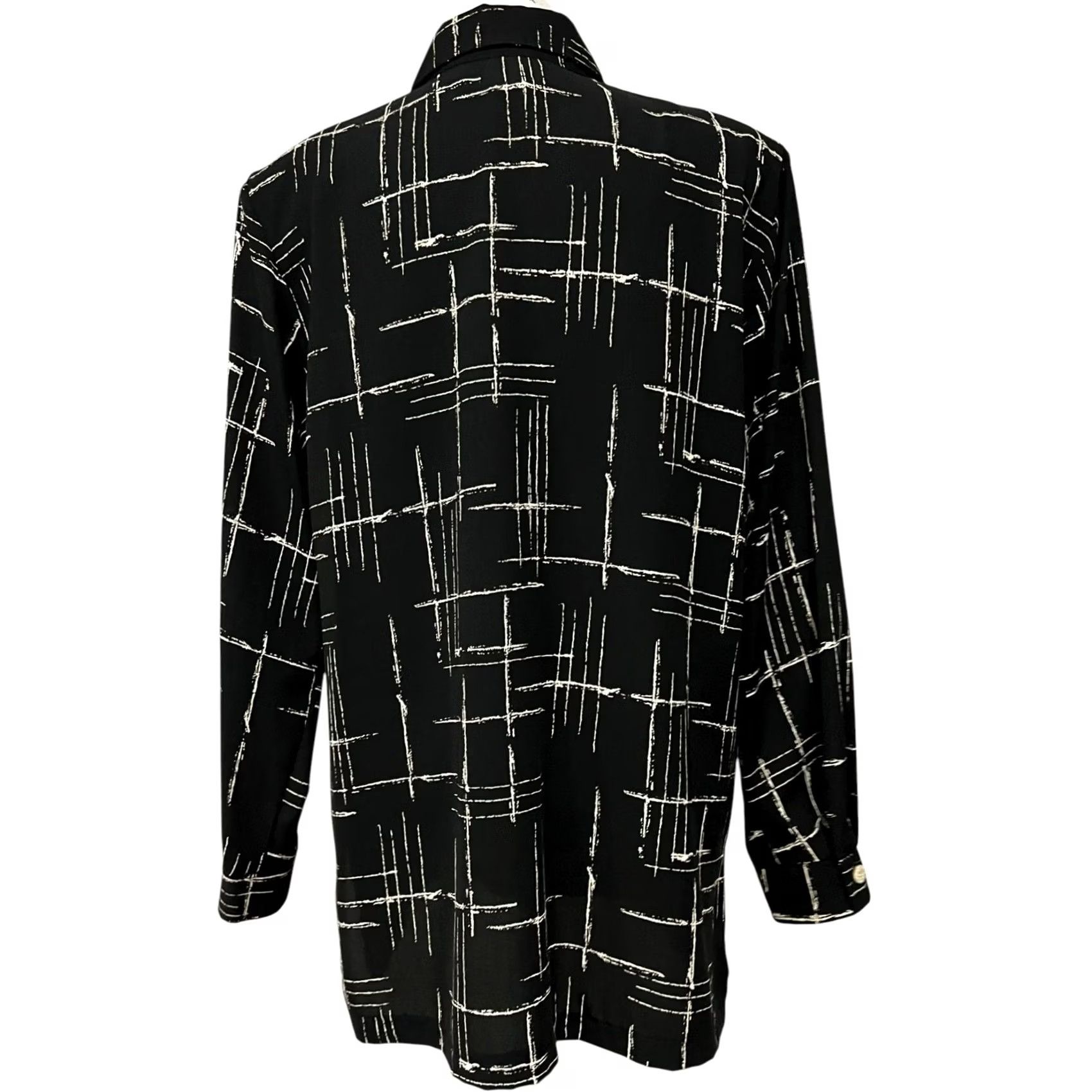 Vintage VINTAGE Jones Of Dallas Womens Button-Up Top Blouse 90s 80s Black Sz 14 Size XL / US 12-14 / IT 48-50 - 6 Thumbnail
