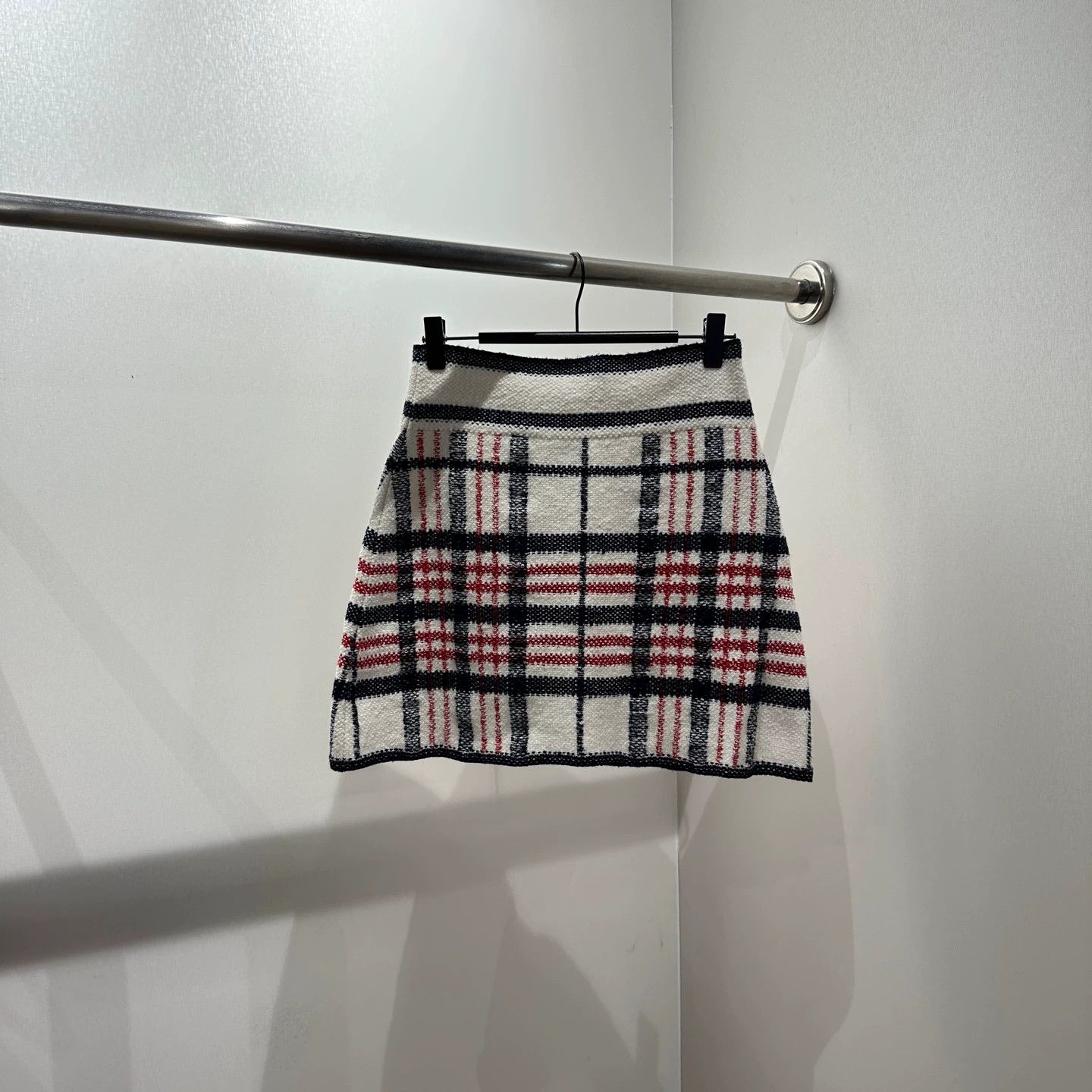 Christian Dior Monsieur Dior mar254 Gingham Logo A-skirt 34 Size 25" / US 0 / IT 36 - 2 Thumbnail