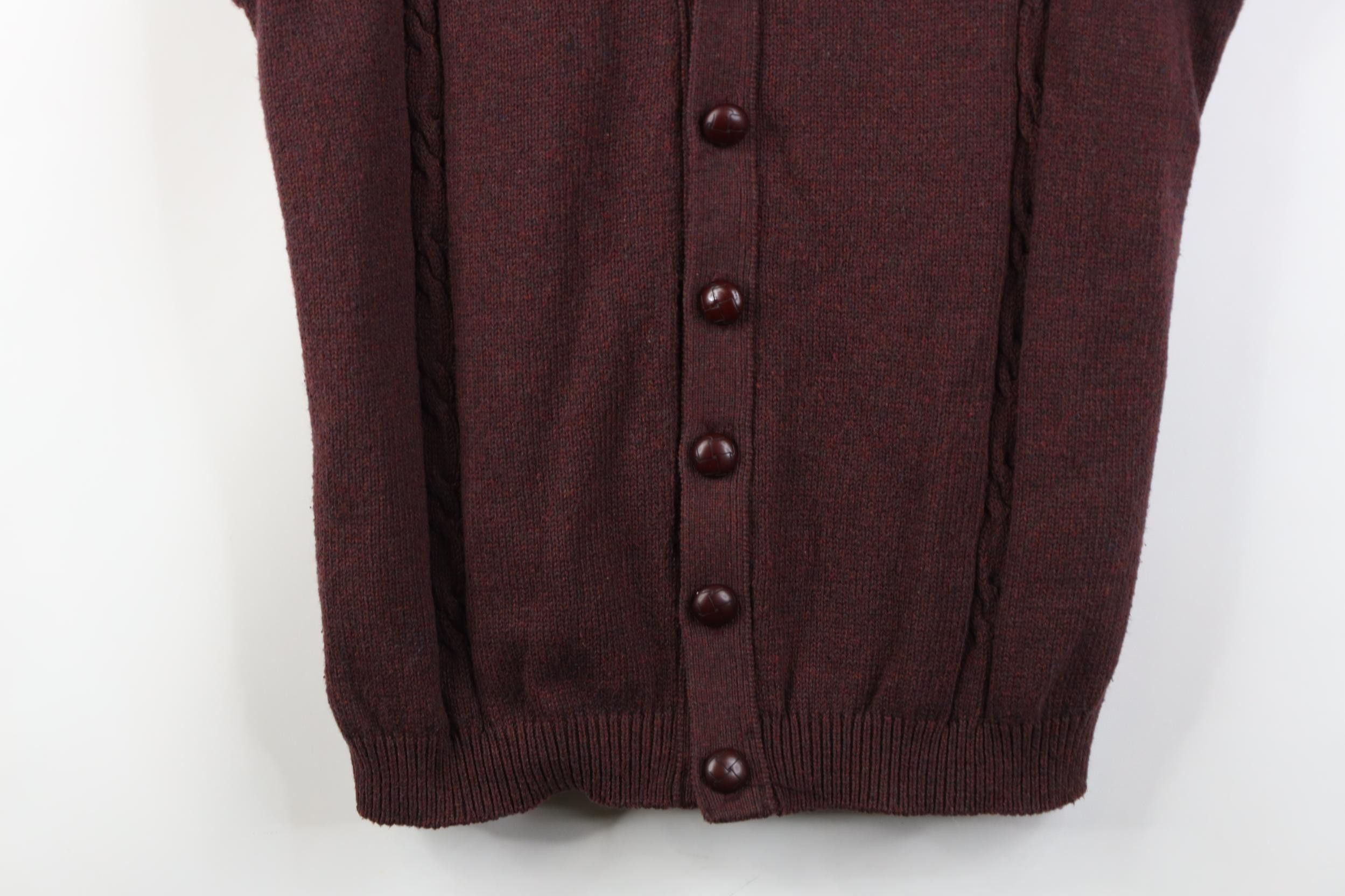 Vintage Vintage 90s Streetwear Ribbed Cable Knit Sweater Vest Red Size US L / EU 52-54 / 3 - 3 Thumbnail