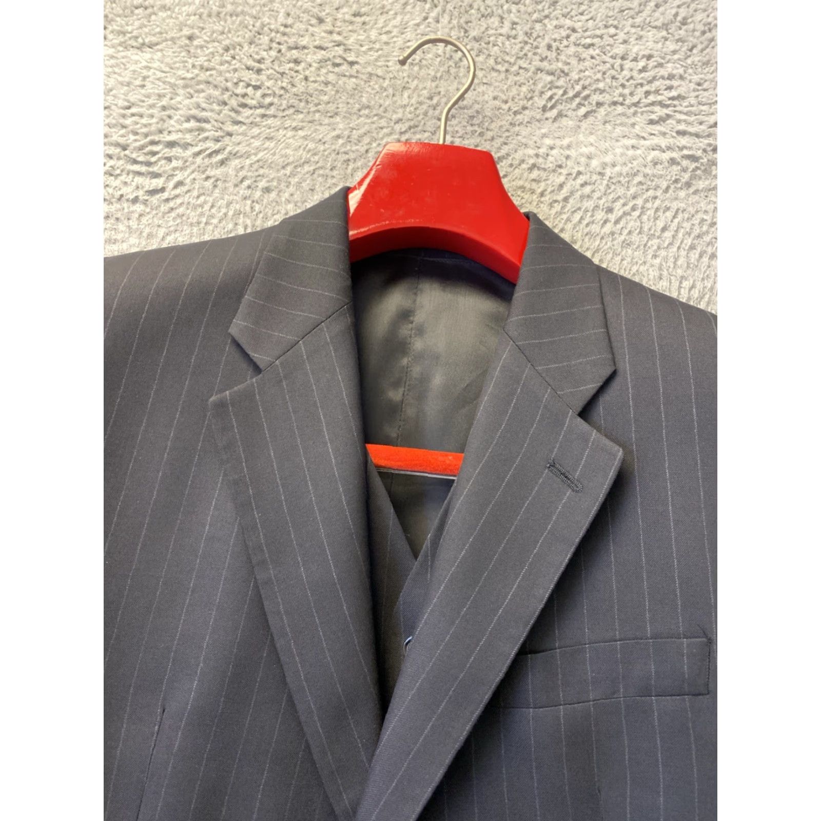 Ralph Lauren VINTAGE Polo Ralph Lauren 3 Piece Suit Men 42S Black Wool Pinstripe 3-Piece Canada Size US XL / EU 56 / 4 - 3 Thumbnail