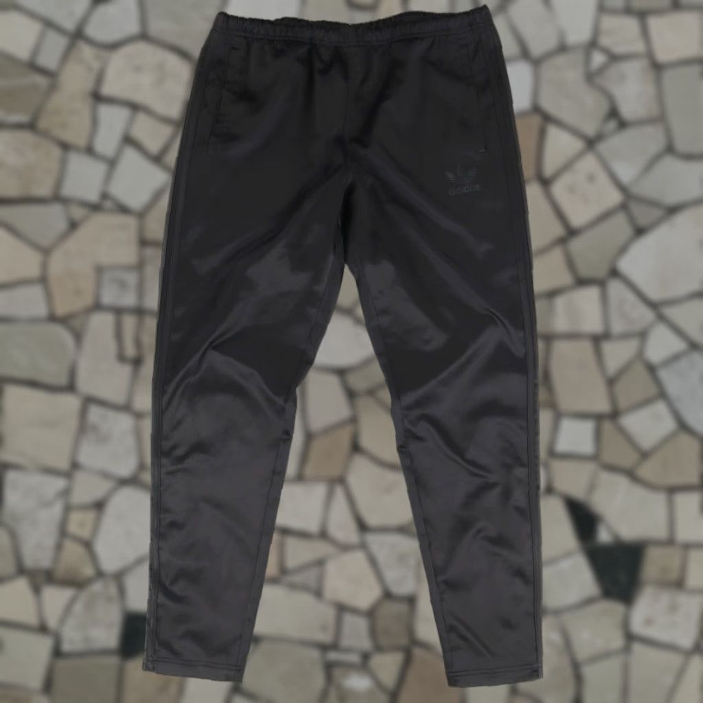 Adidas Adidas Snap Up Rip Off Warm Up Polyester Satin Basketball Pants Black Men's L Size US 33 - 1 Thumbnail