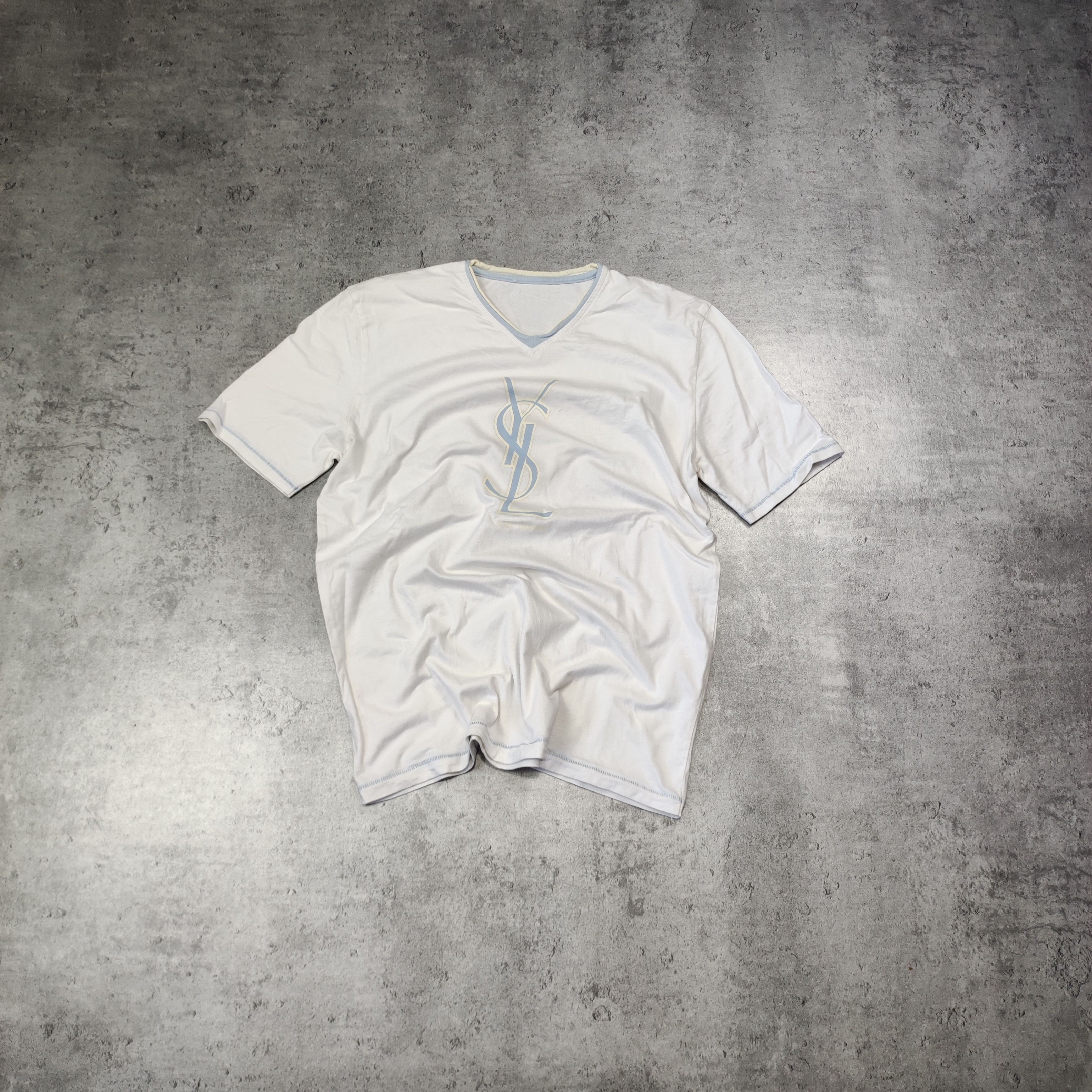 Yves Saint Laurent YSL Yves Saint Laurent Classic Big Y Logo White Tshirt Size US S / EU 44-46 / 1 - 1 Thumbnail
