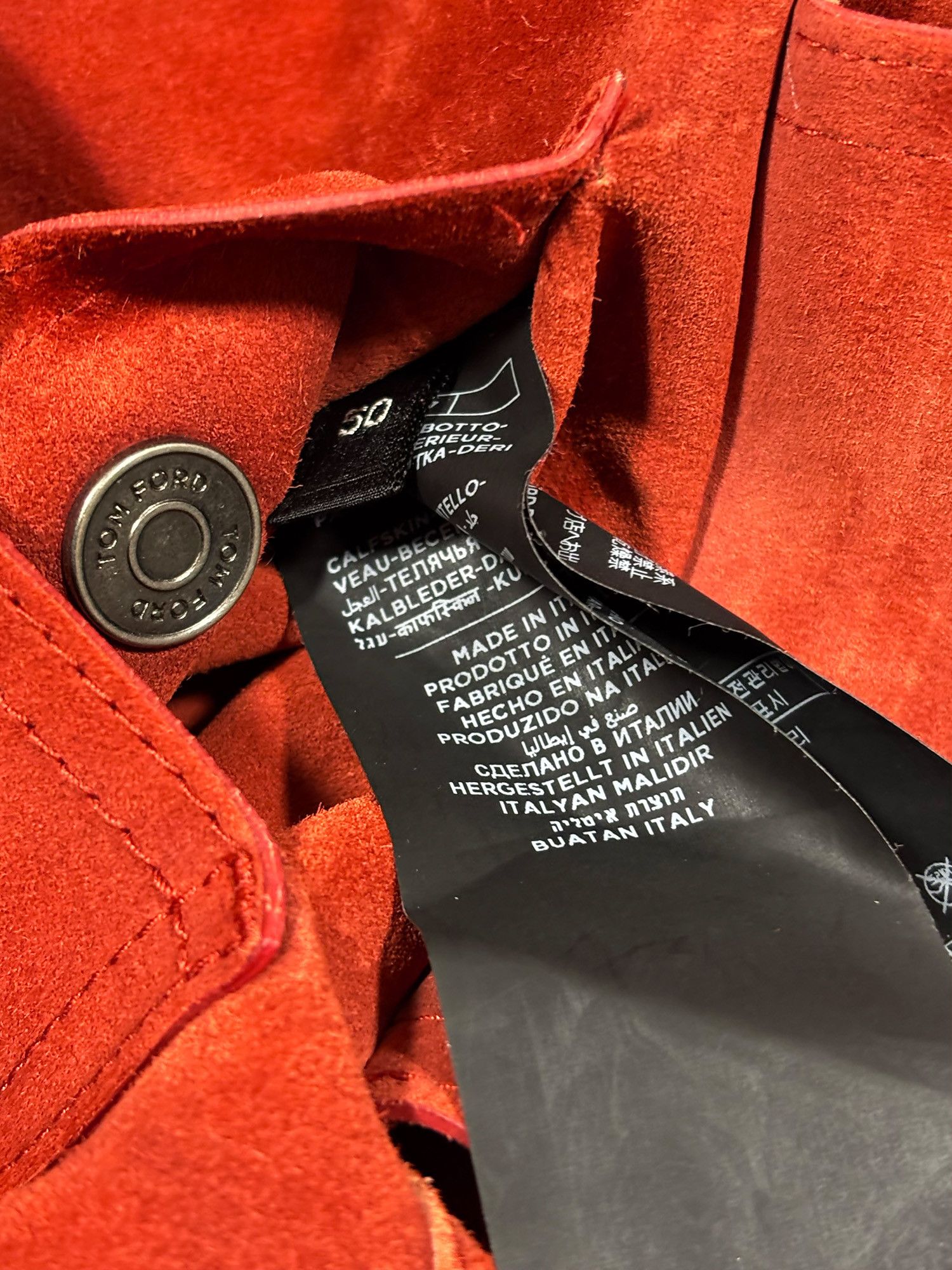 Tom Ford TOM FORD Ultimate Cashmere Suede Western Jacket Red Size 50 Size US M / EU 48-50 / 2 - 14 Thumbnail