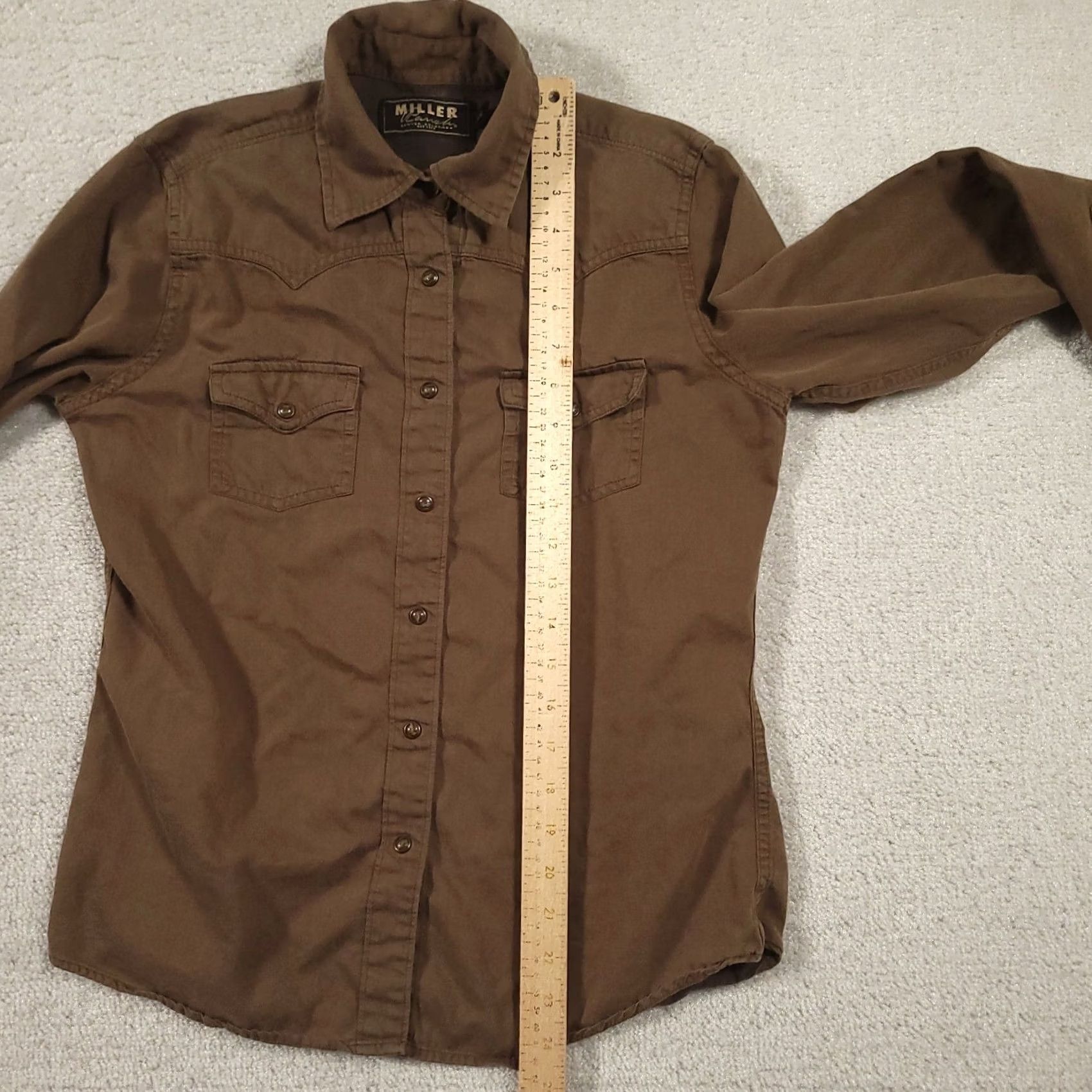 Vintage Miller Ranch Shirt Western Cowboy Pearl Snap Womens Small Brown Shirt Size S / US 4 / IT 40 - 5 Thumbnail