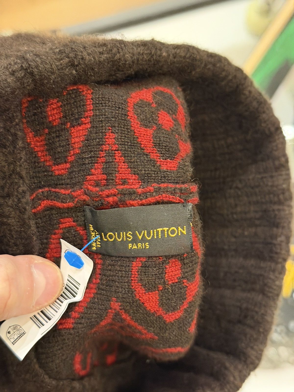 Louis Vuitton Louis Vuitton Cashmere Ski Beanie - Red/Brown Size ONE SIZE - 8 Thumbnail