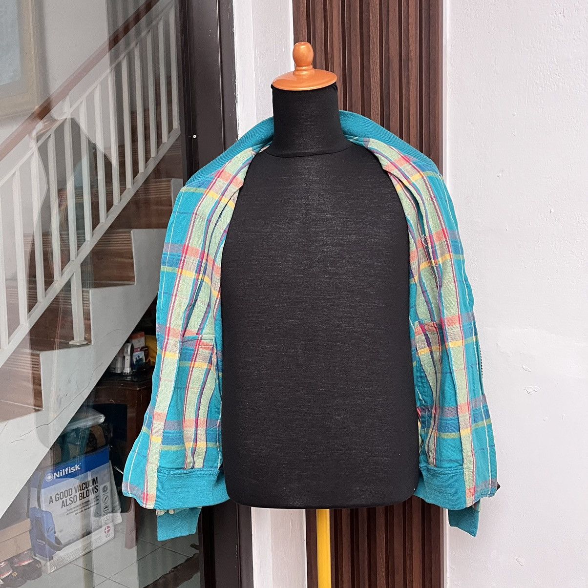Hang Ten × Vintage Vintage 80s Hang Ten Monkey Jacket Plaid Tartan Size US L / EU 52-54 / 3 - 4 Thumbnail