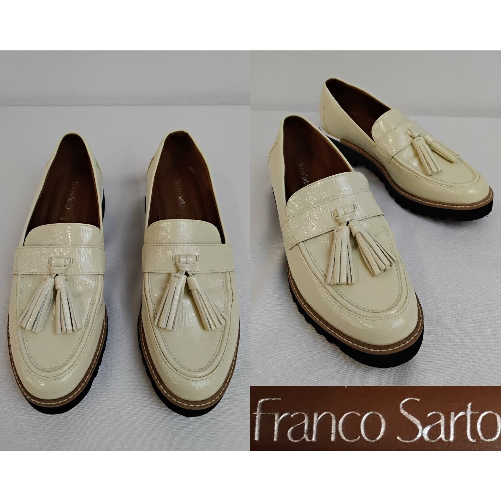 Franco Sarto Franco Sarto Patent Leather Tassel Loafers Women's 8.5 Ivory Size US 8.5 / IT 38.5 - 1 Thumbnail