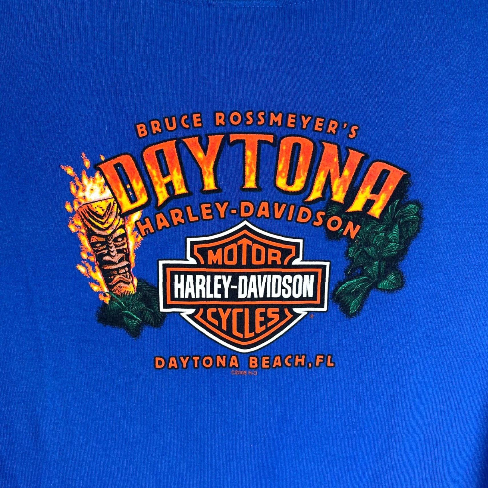 Harley Davidson Harley-Davidson Daytona FL Shirt Adult L Blue 2 Sided Graphic Tee 2008 Mens T-Shirt Size US L / EU 52-54 / 3 - 7 Thumbnail