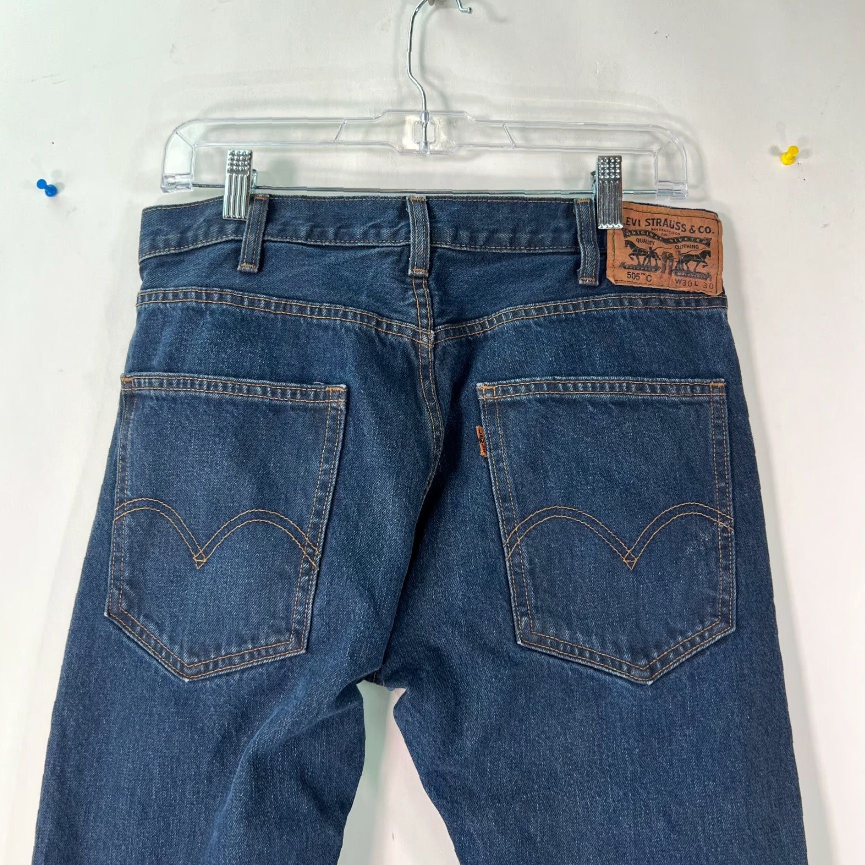 Levi's Levi Strauss And Co 505 Mens Low Rise Tapered Leg Blue Denim Jeans 30X30 Size US 30 / EU 46 - 4 Thumbnail