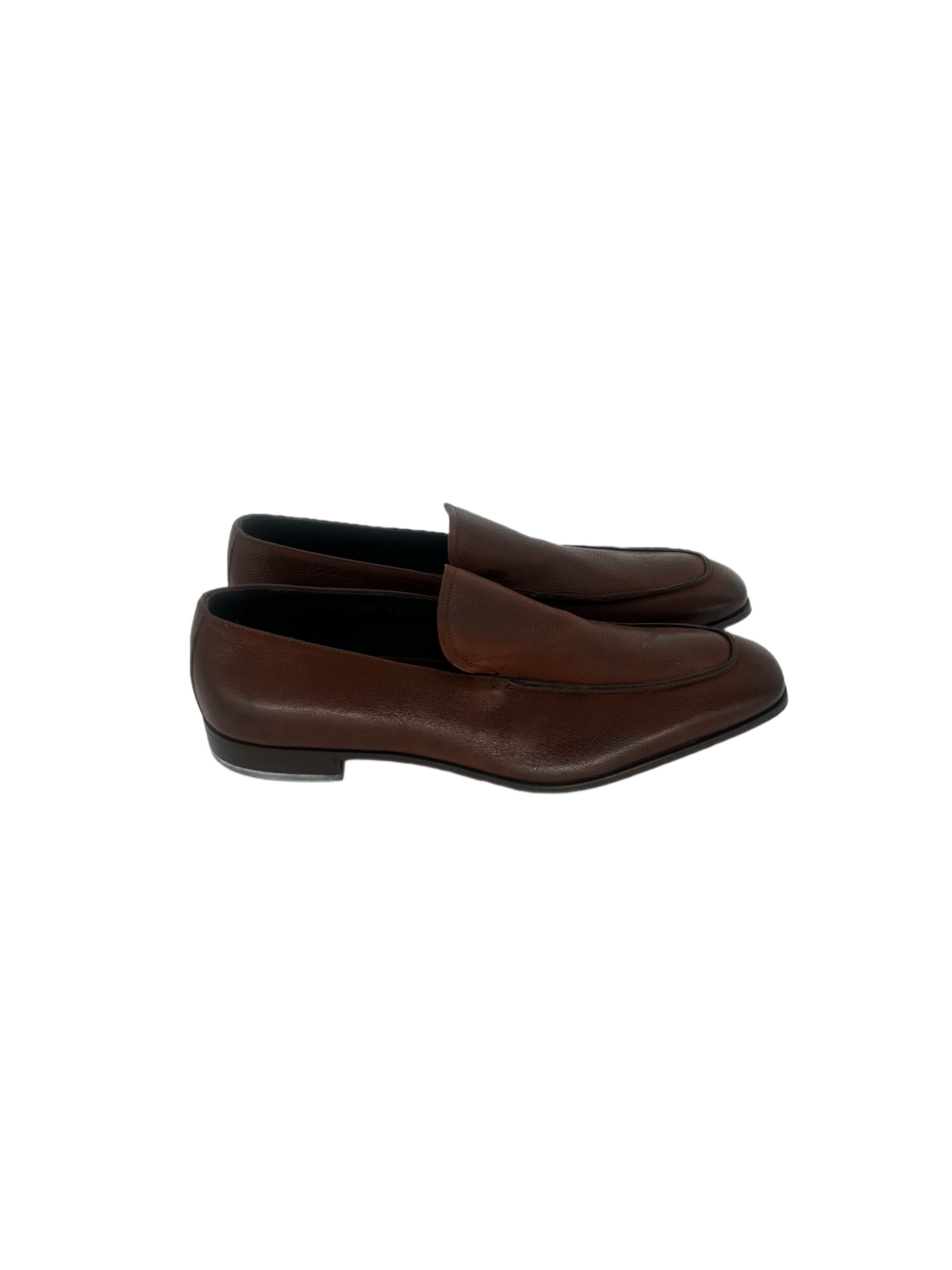 Prada Prada Brown Grain Leather Loafer Size US 9.5 / EU 42-43 - 2 Thumbnail