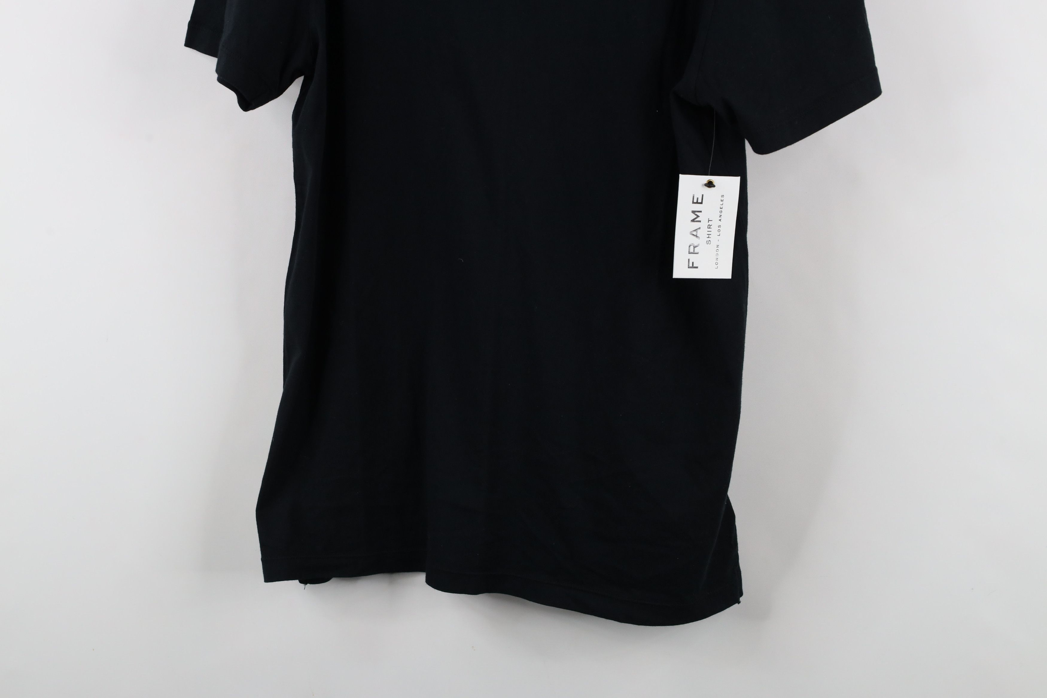 Frame × Vintage New Frame Denim Cotton Short Sleeve V-Neck T-Shirt Black Size US L / EU 52-54 / 3 - 3 Thumbnail